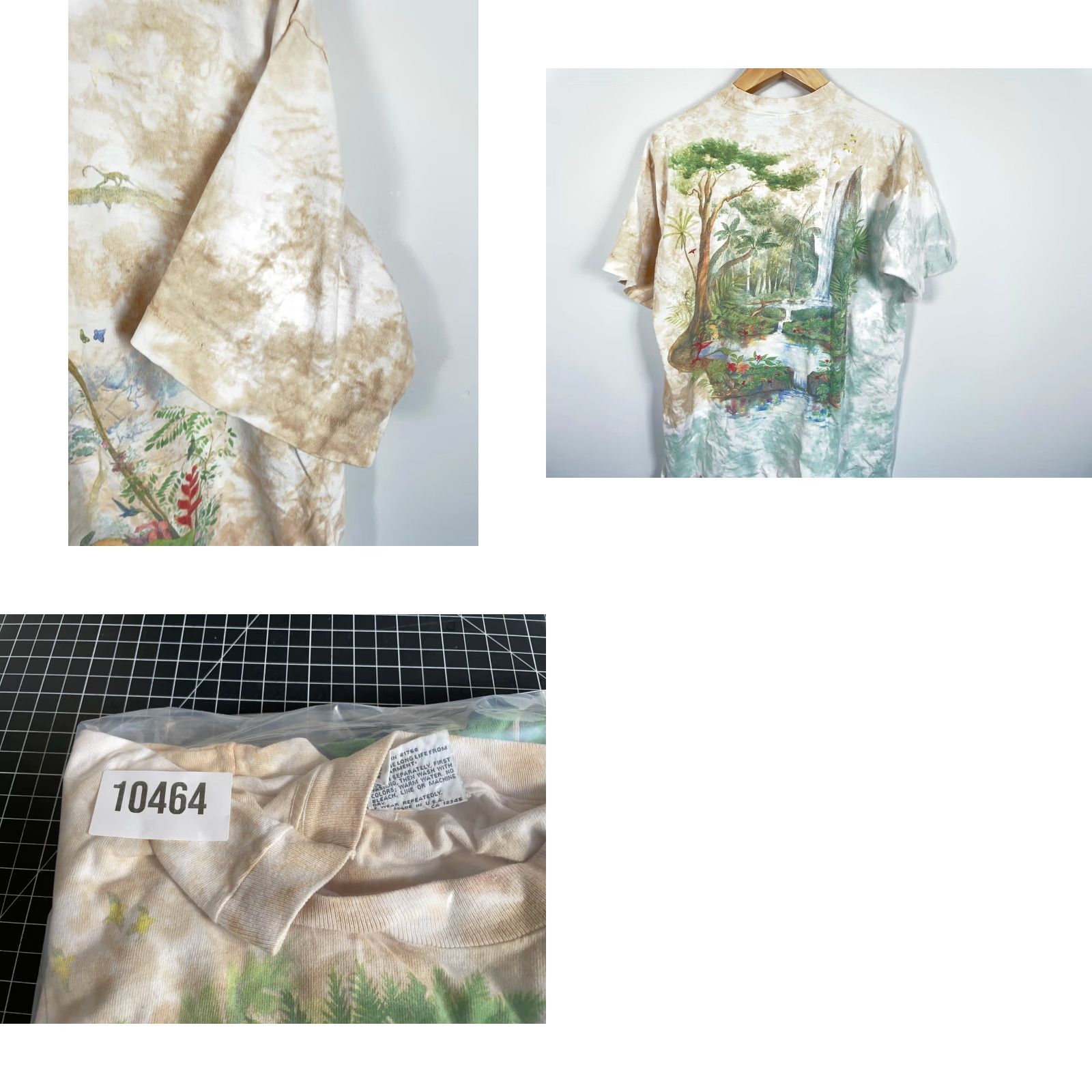 Liquid Blue VINTAGE Liquid Blue 1991 Rainforest T-Shirt Adult XL Tie Dye Crew Neck Short Sleeve Cotton Jersey AOP Graphic Print 90s Mens Size US XL / EU 56 / 4 - 9 Thumbnail