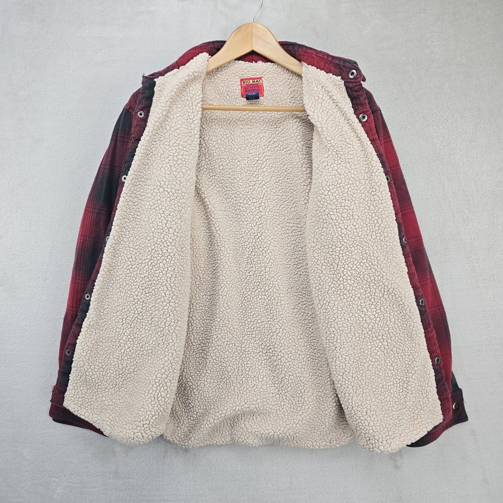 Big Mac Vintage Big Mac Flannel Mens Medium Red Sherpa Lined Shacket Size US M / EU 48-50 / 2 - 4 Thumbnail