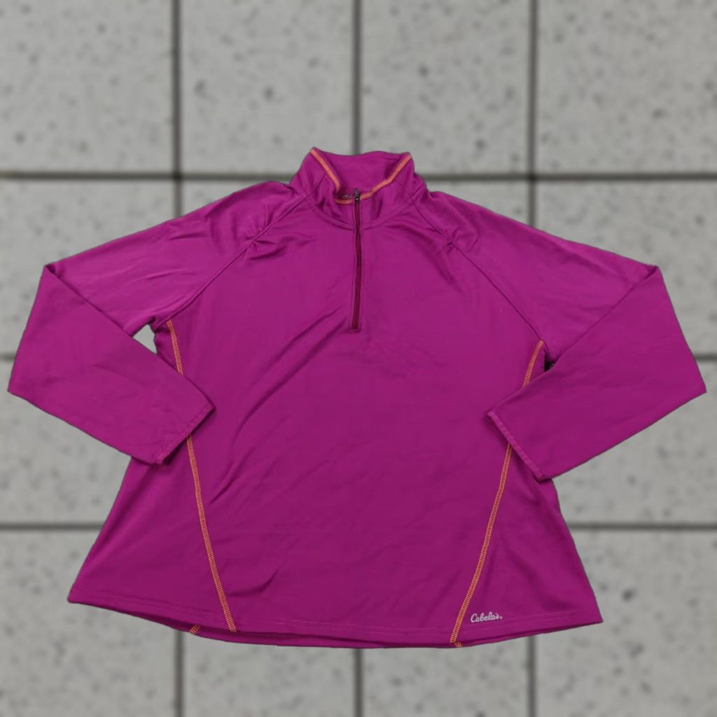 Vintage Cabela's Sweater Womens XL Purple Zip Pullover Mock Sweatshirt Outdoor Casual Size XL / US 12-14 / IT 48-50 - 1 Thumbnail