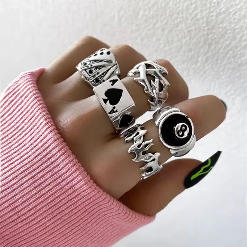 Japanese Brand Akimoto x Yuko 5 pieces Gothic Ring Size ONE SIZE - 4 Thumbnail