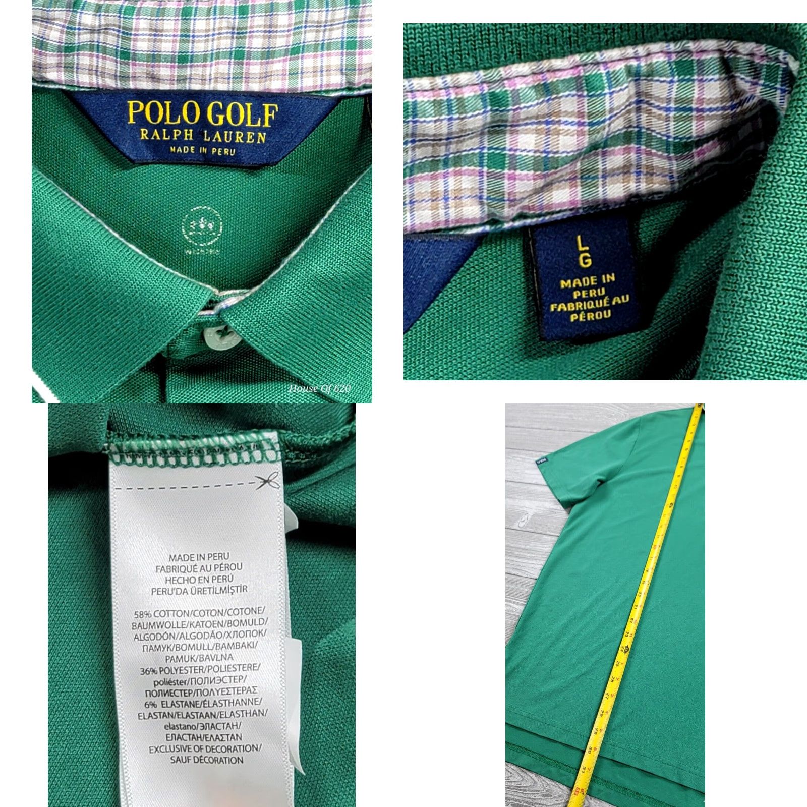 Polo Ralph Lauren Polo Golf Ralph Lauren Shirt Mens Short Sleeve Polo Green Logo Embroidered Contrast Collar L Size US L / EU 52-54 / 3 - 8 Thumbnail