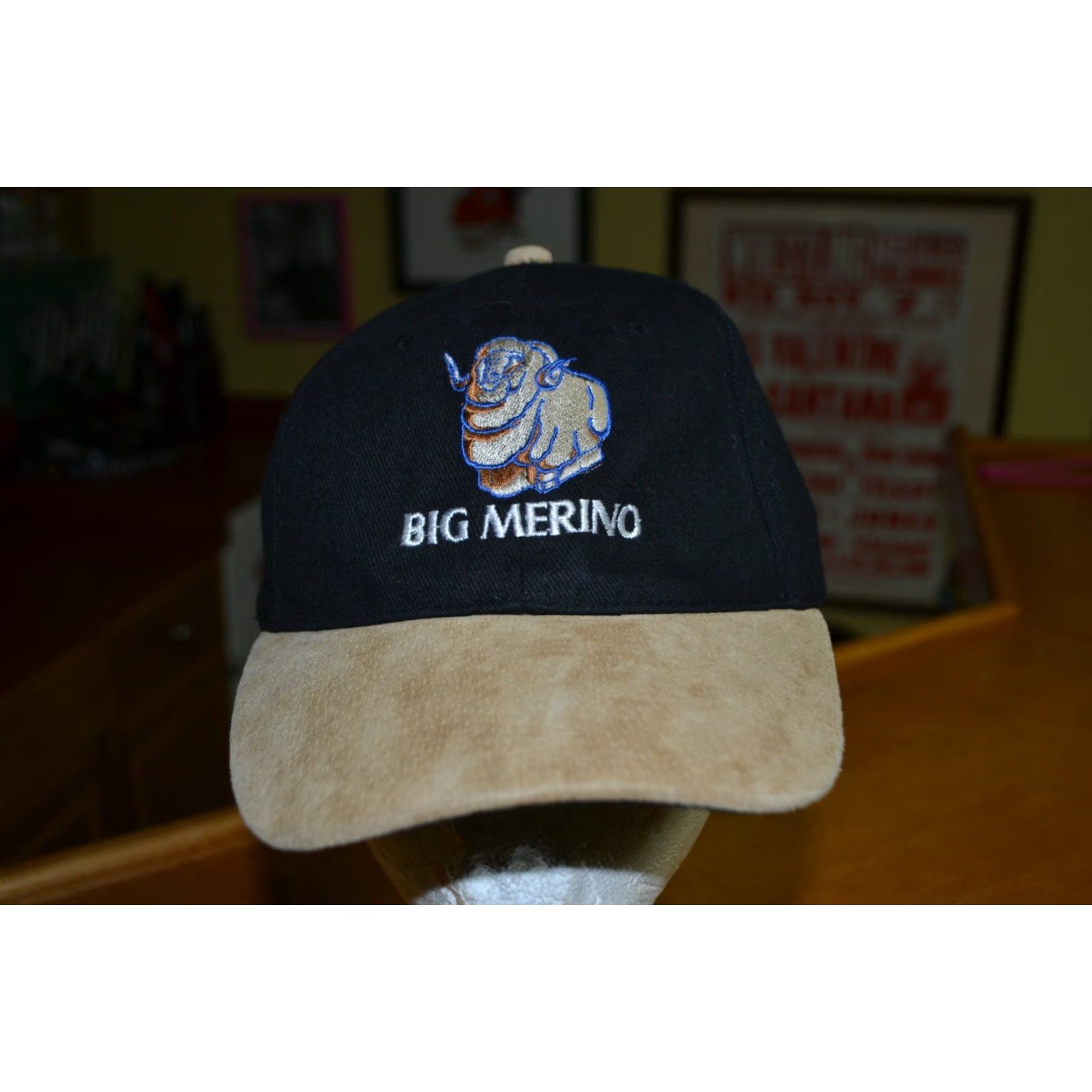 Vintage Big Merino Goulburn Australia Cap Baseball Hat Davric Mens Adjustable Black Cotton 100% Cap theme 90s? Size ONE SIZE - 2 Thumbnail