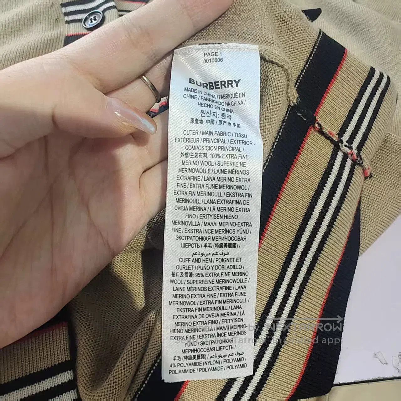 Burberry burberry beige wool cardigan with stripes. Size US M / EU 48-50 / 2 - 4 Thumbnail