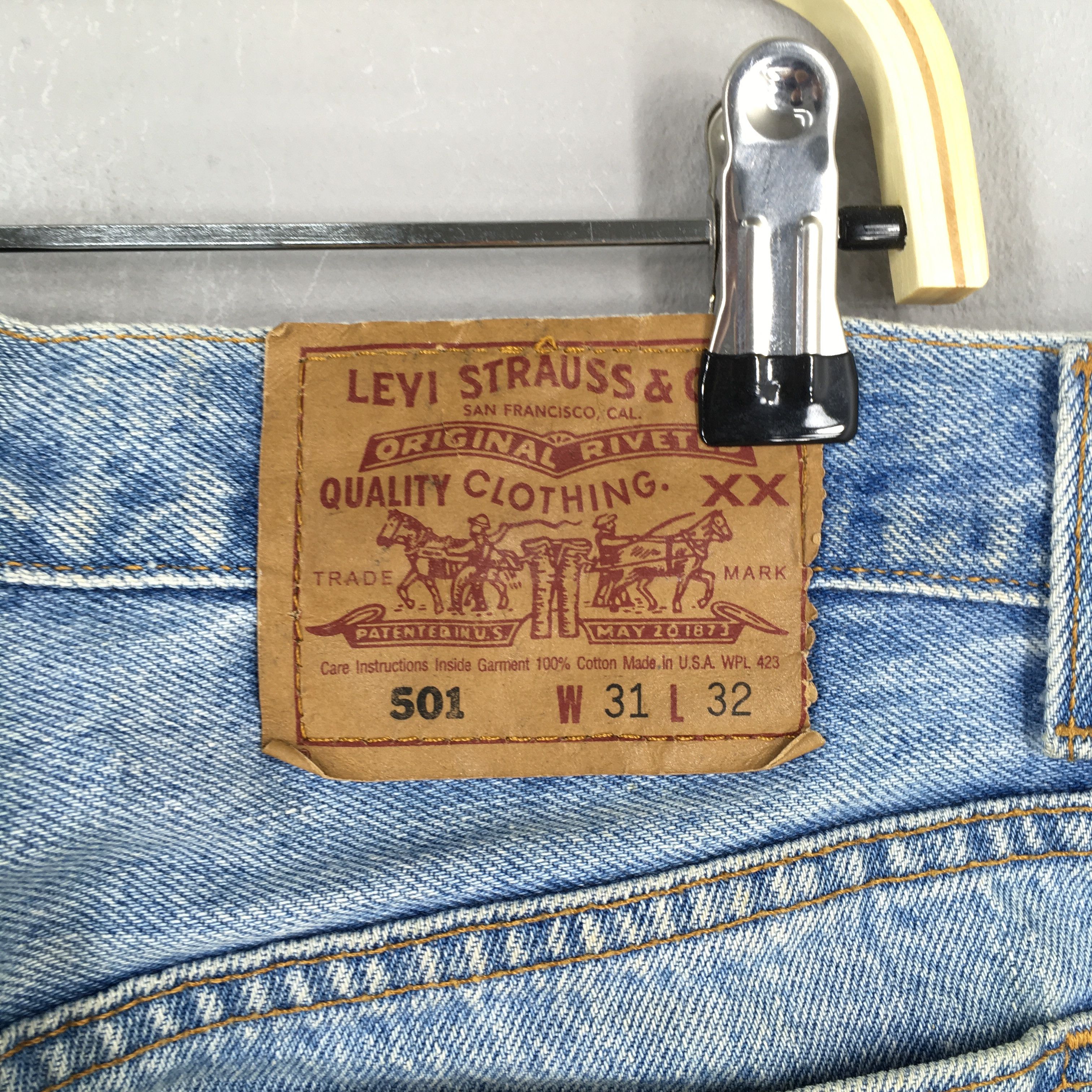 Levi's Size 30x28 Vintage 90s Levi's 501 Faded Blue Jeans S991 Size US 30 / EU 46 - 11 Thumbnail