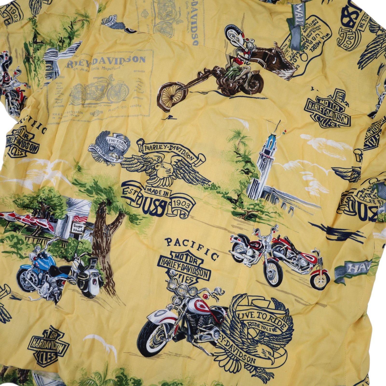 Harley Davidson × Vintage Vintage Harley Davidson Silk Hawaiian Shirt Size L / US 10 / IT 46 - 8 Thumbnail