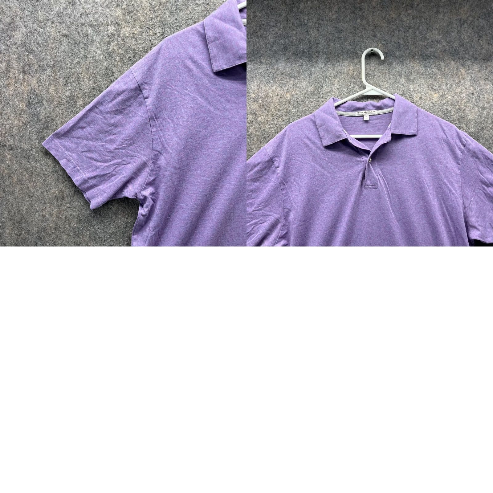 Peter Millar VINTAGE? No. (But follow rules) Peter Millar Polo Shirt Men Medium Purple Solid Short Sleeve Classic Preppy Dress Casual Business Size US M / EU 48-50 / 2 - 9 Thumbnail