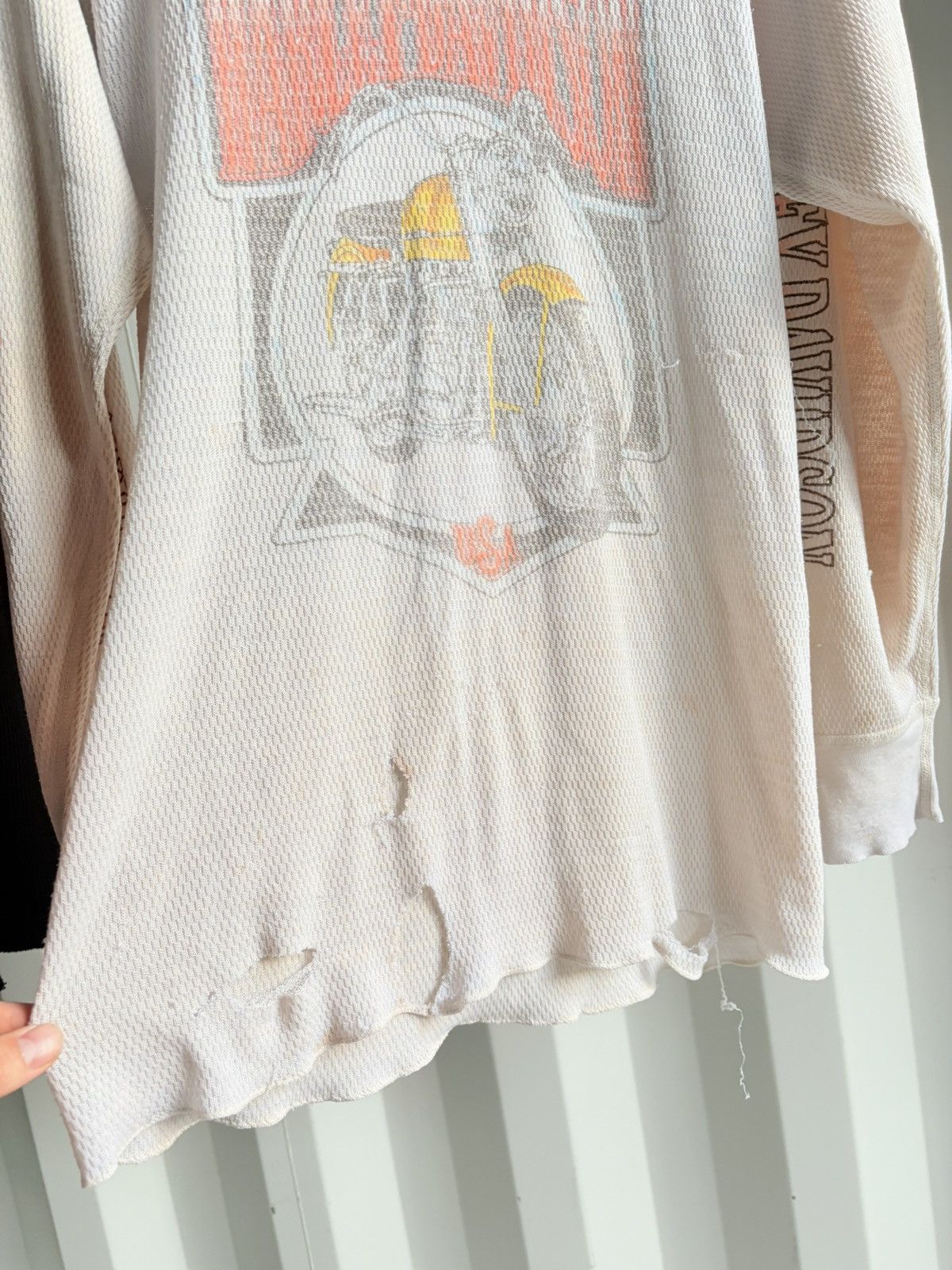 Harley Davidson Vintage Harley Thermal Faded Distressed Band grunge Size US XL / EU 56 / 4 - 7 Thumbnail