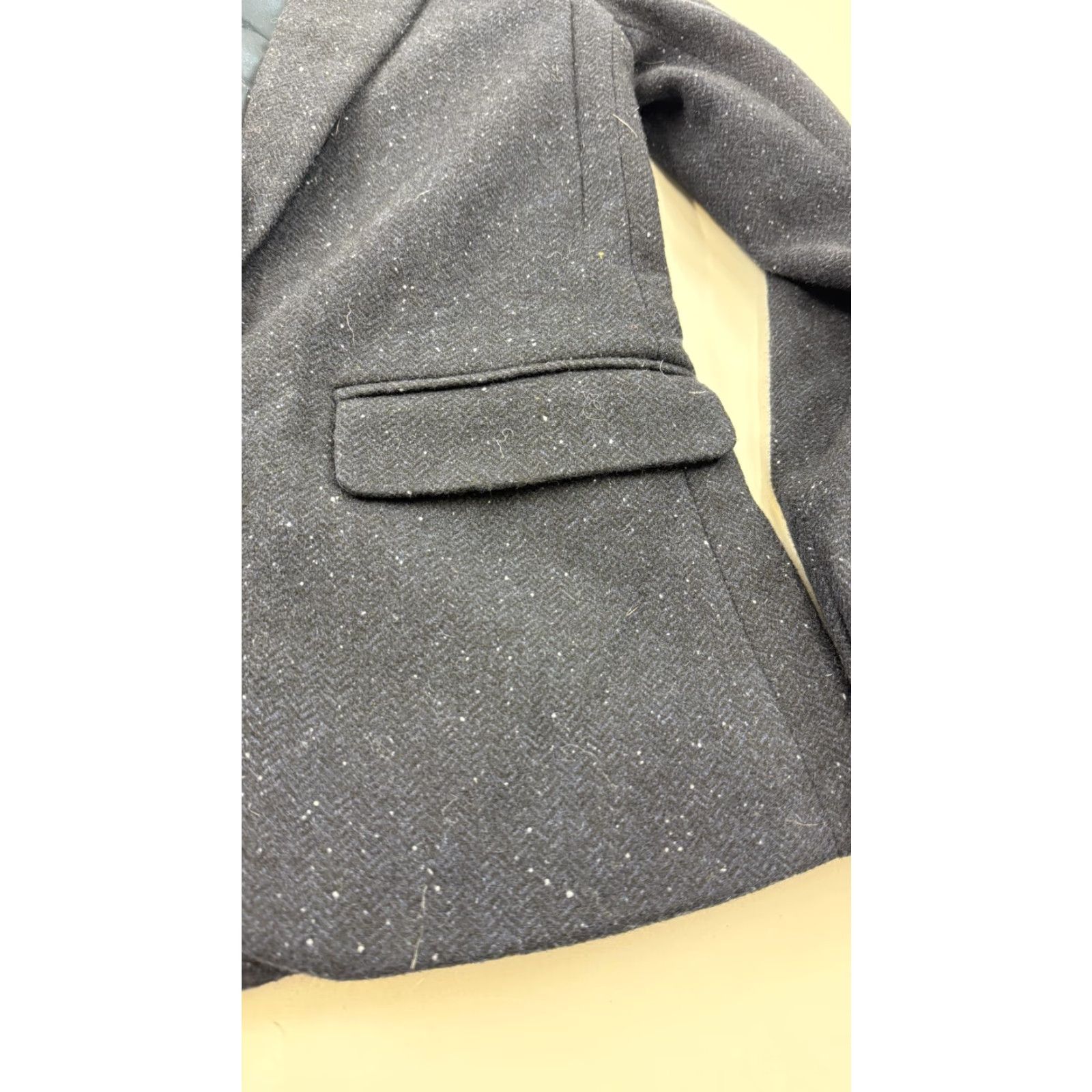 Abercrombie & Fitch Abercrombie & Fitch Blazer Womens 0 Navy Herringbone Tweed One Button Jacket Size XS / US 0-2 / IT 36-38 - 4 Thumbnail