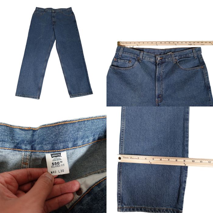 Vintage 90s Levis 550 Relaxed Fit Black Jeans Pants Men's Size 40x30 Y2K