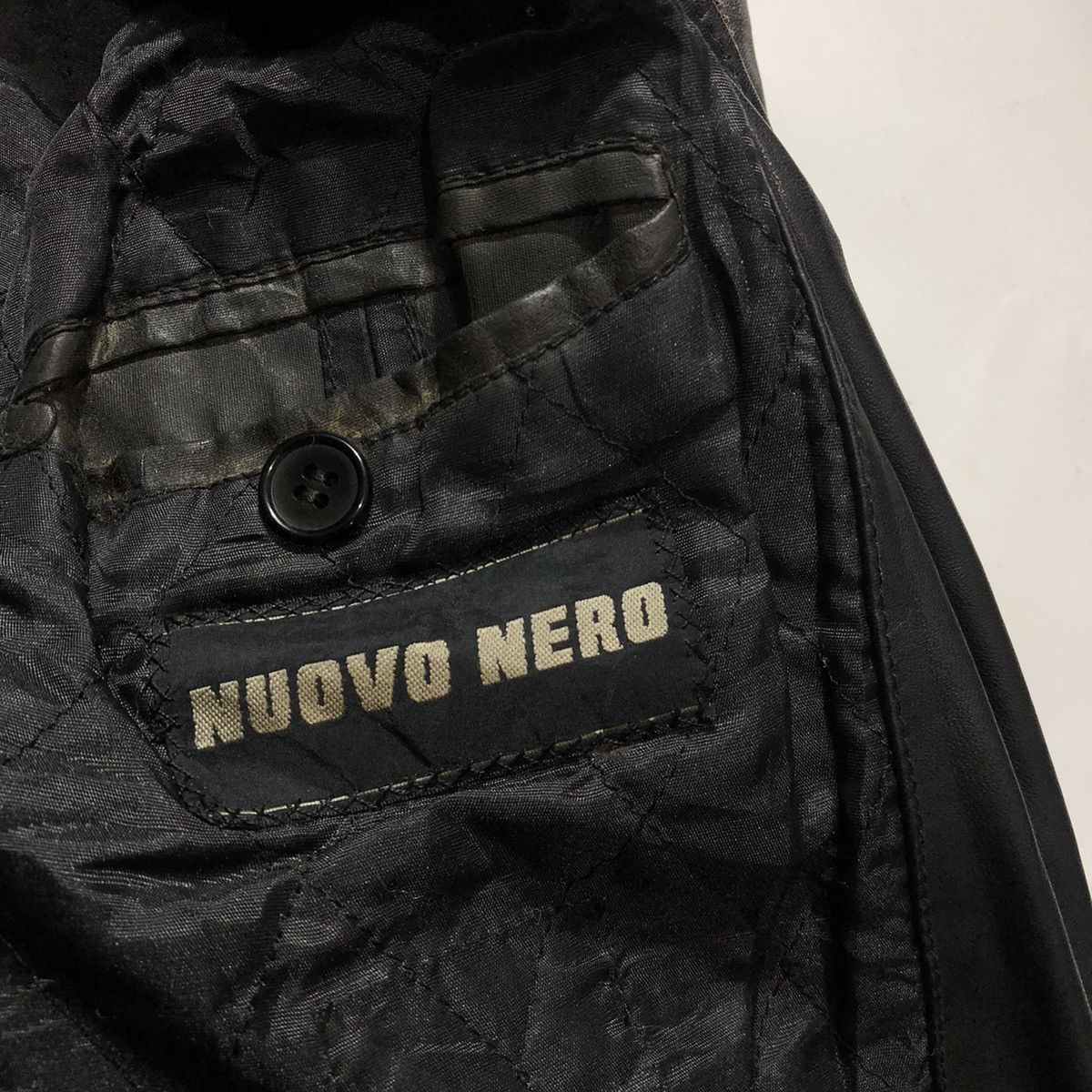 Japanese Brand × Vintage Rare Vintage Nuovo Nero Fur Leather Jacket Size US M / EU 48-50 / 2 - 10 Thumbnail