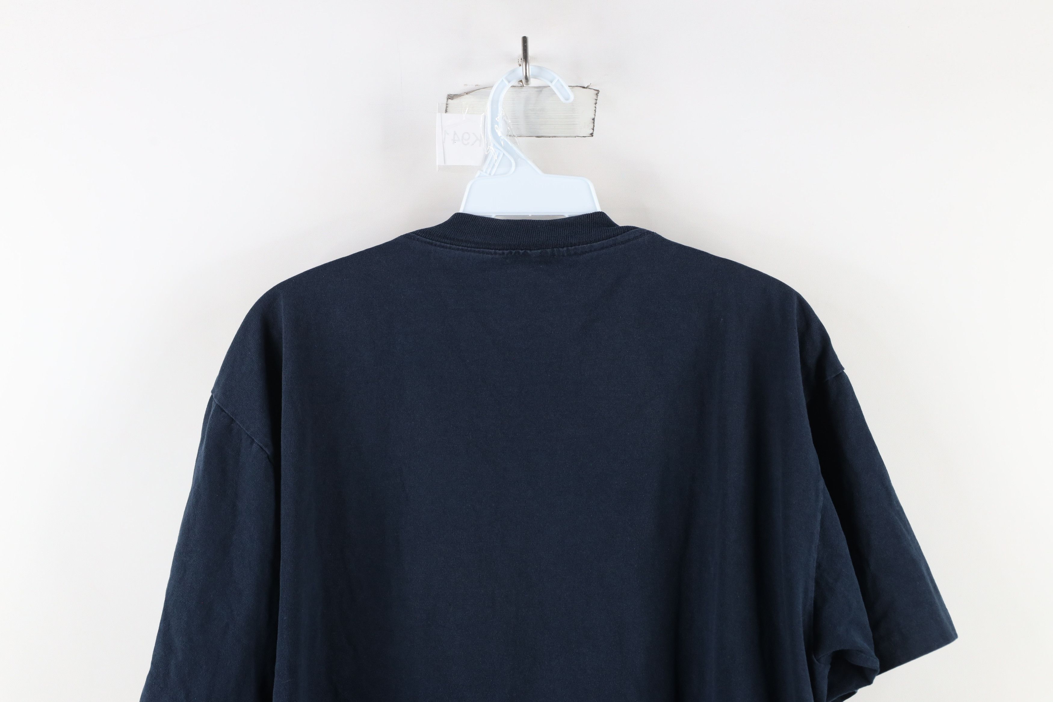 Vintage Vintage 90s Streetwear Blank Pocket T-Shirt Blue USA Cotton Size US L / EU 52-54 / 3 - 12 Thumbnail