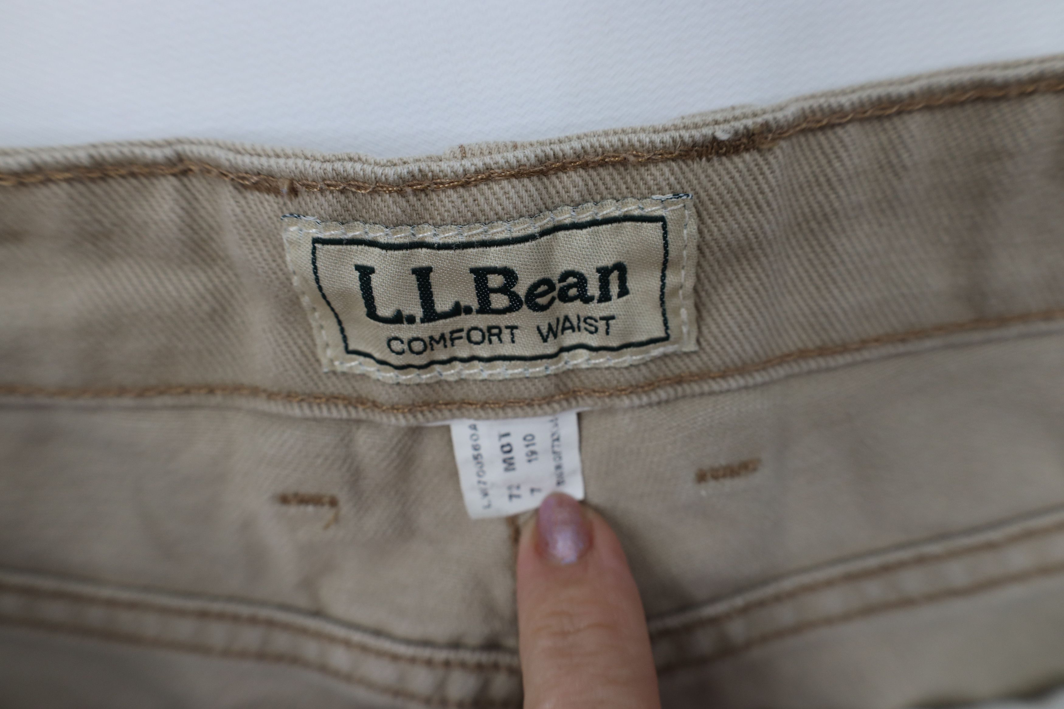 L.L. Bean Vintage 90s LL Bean Knee Denim Jean Shorts Beige Cotton Size US 34 / EU 50 - 6 Thumbnail