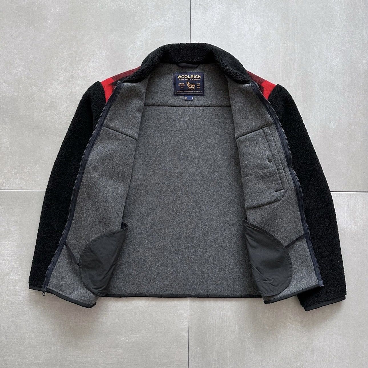 Woolrich Woolen Mills Woolrich Buffalo Curly Fleece Jacket Black Red Size US S / EU 44-46 / 1 - 5 Thumbnail