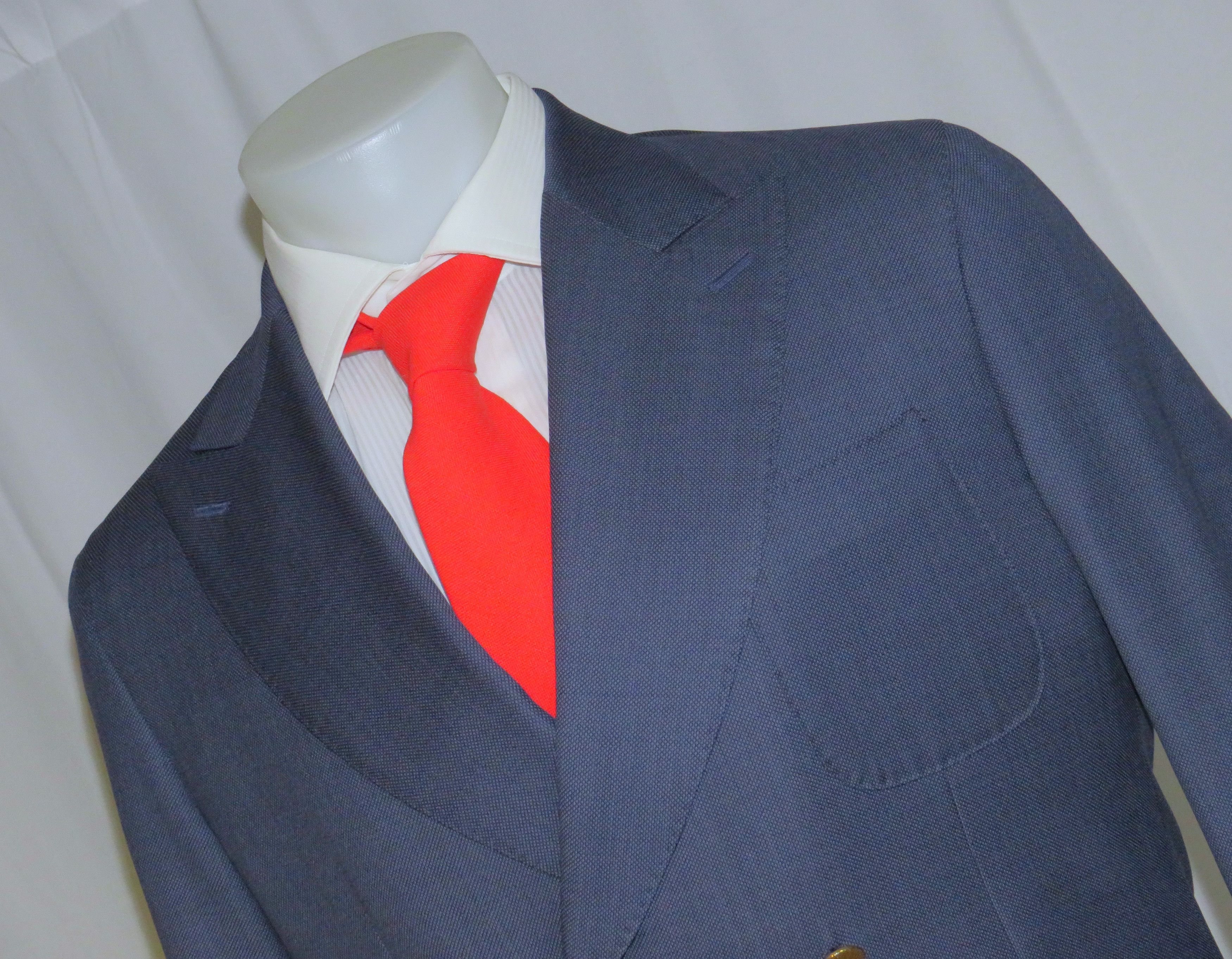 Other Alex Hitz Blue Gold Button Double Breasted Blazer 40S Size 40S - 4 Thumbnail