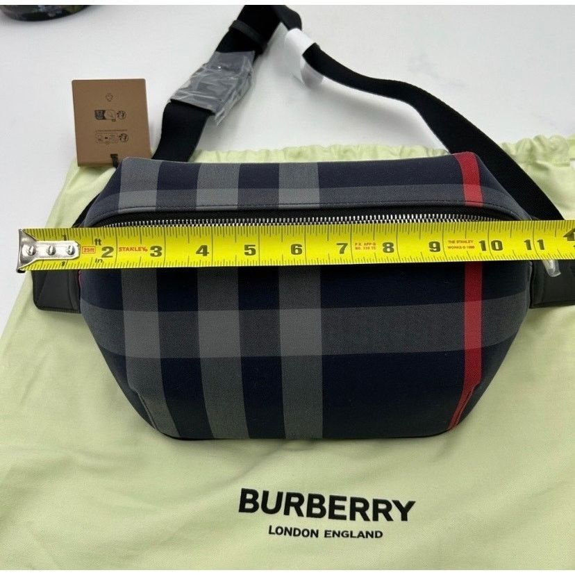 Burberry Women's Burberry Sonny check Belt bag adjustable navy blue Size ONE SIZE - 7 Thumbnail