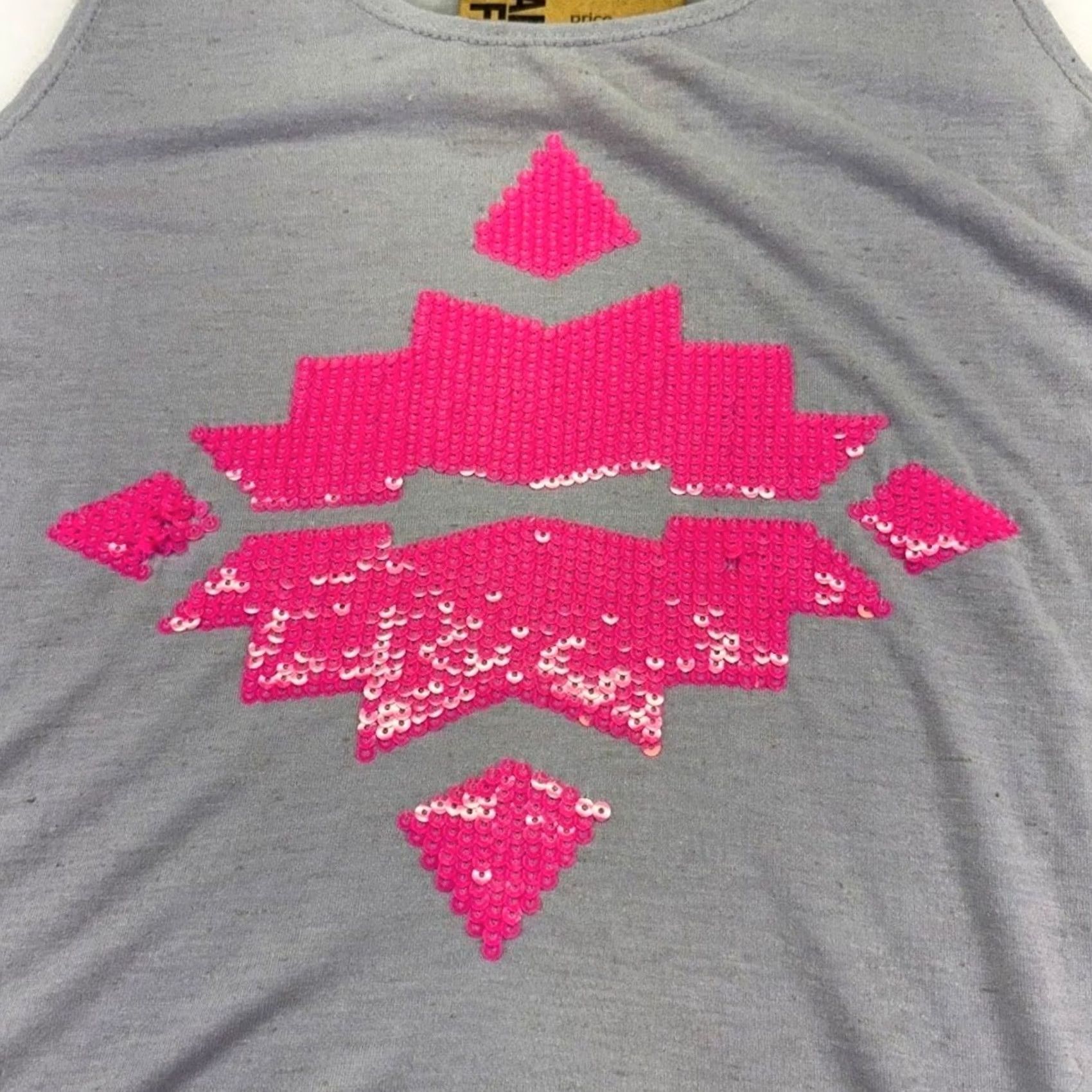 B Sides Chance or Fate Gray Festival Tank Top Lace Sides Pink Aztec Graphic XL Size XL / US 12-14 / IT 48-50 - 5 Thumbnail