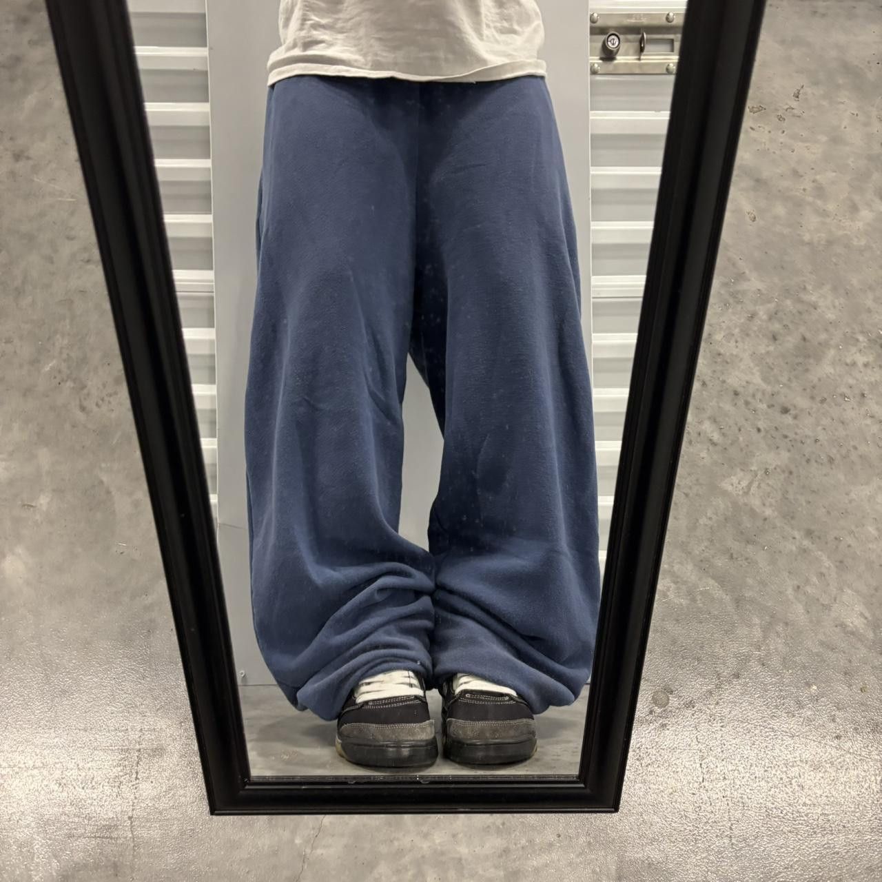 Japanese Brand × Vintage Crazy Vintage Y2K/2000s Baggy Blue Streetwear Skater Style Sweatpants! Size US 34 / EU 50 - 1 Thumbnail