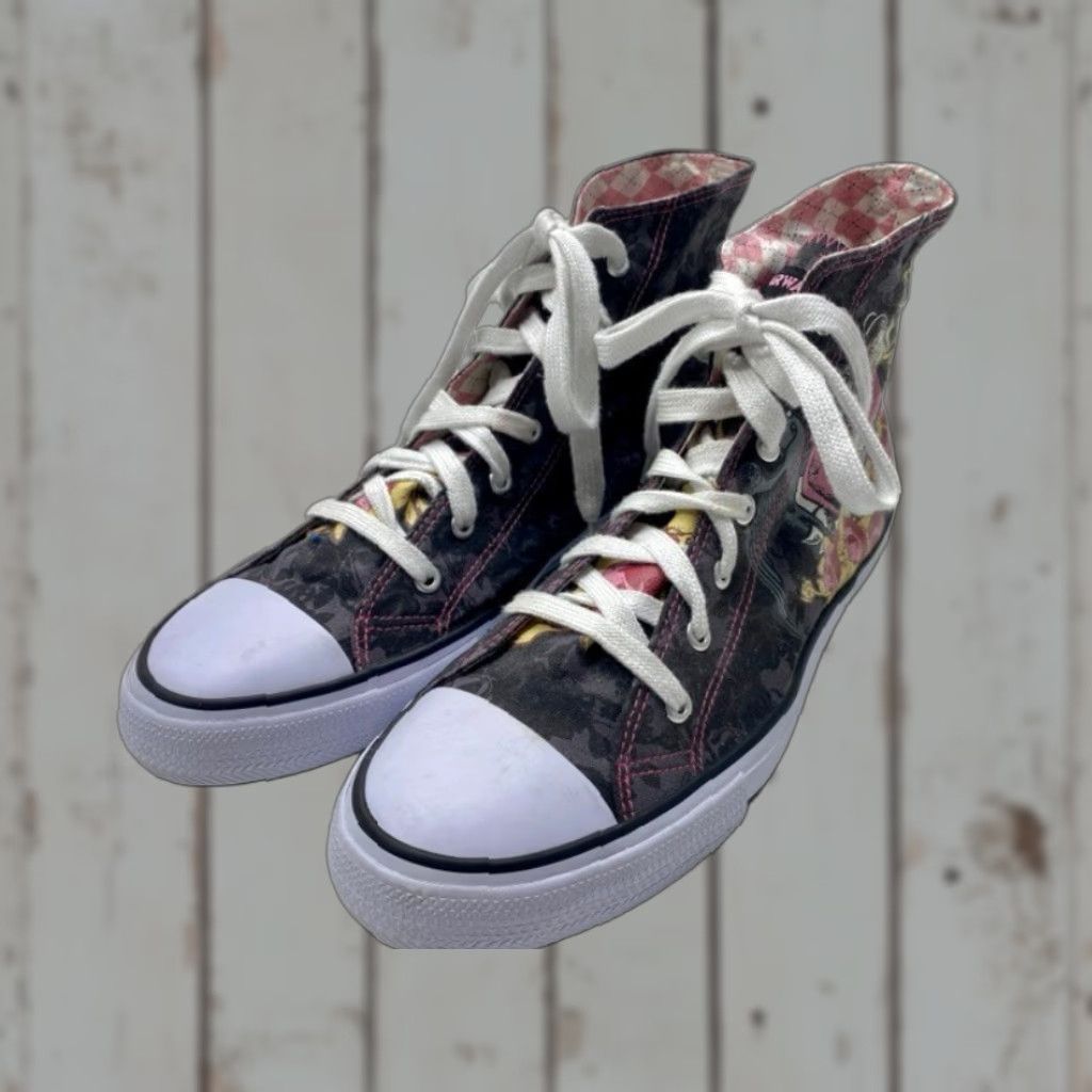 Ed Hardy VINTAGE Airwalk Love Ed Hardy Canvas High Top Sneakers Unisex Size 12 Lace Up EUC 1596 Size US L / EU 52-54 / 3 - 1 Thumbnail