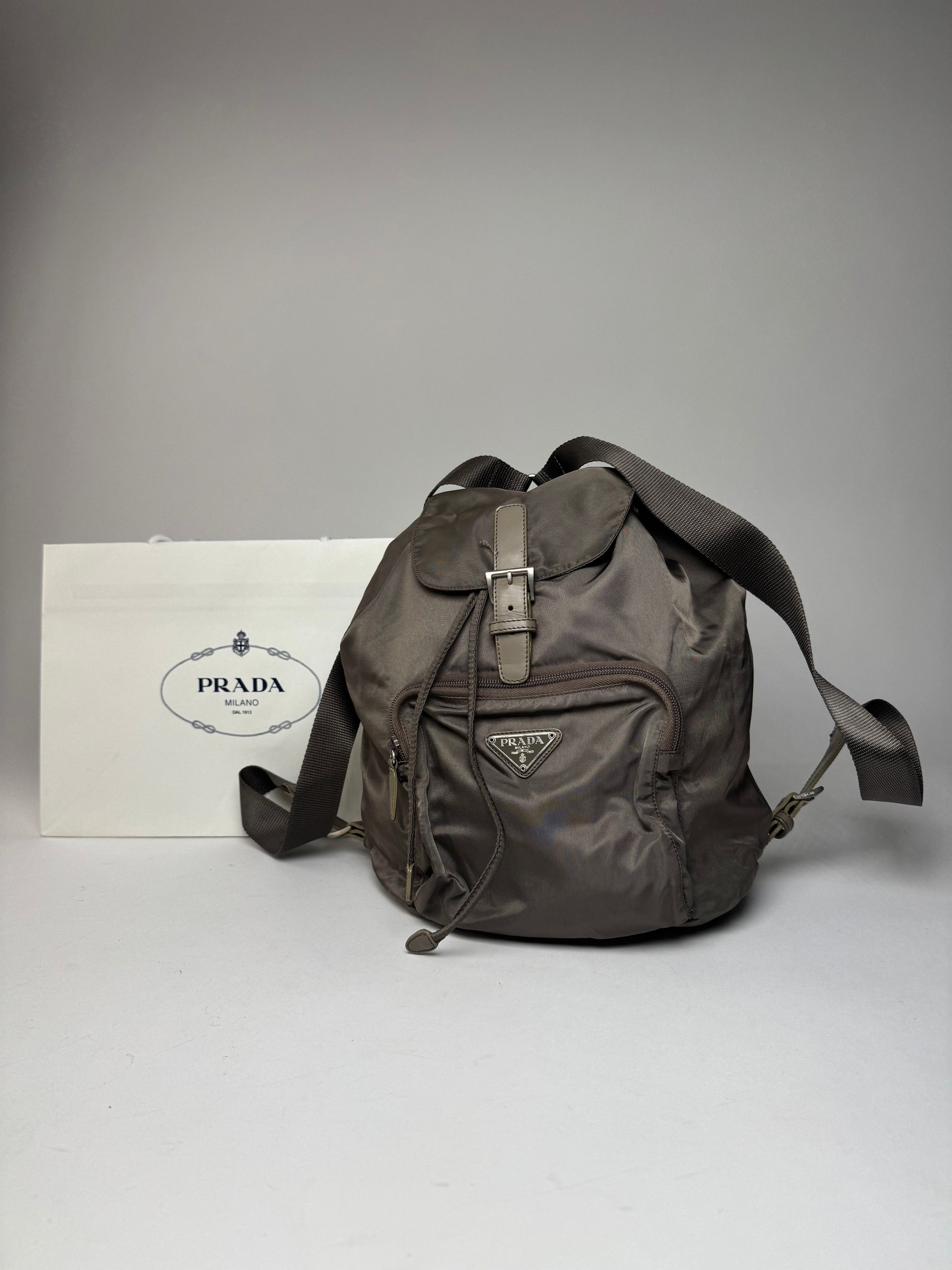Prada Vintage Polyester Backpack Brown Size ONE SIZE - 1 Thumbnail