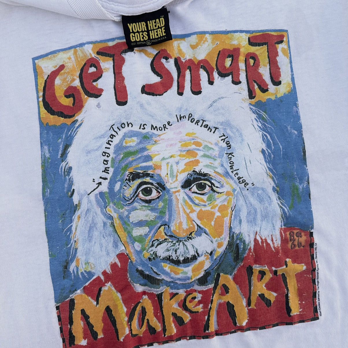 Other VTG 90’s Albert Einstein Get Smart Make Art Graphic Shirt Size US XL / EU 56 / 4 - 2 Thumbnail