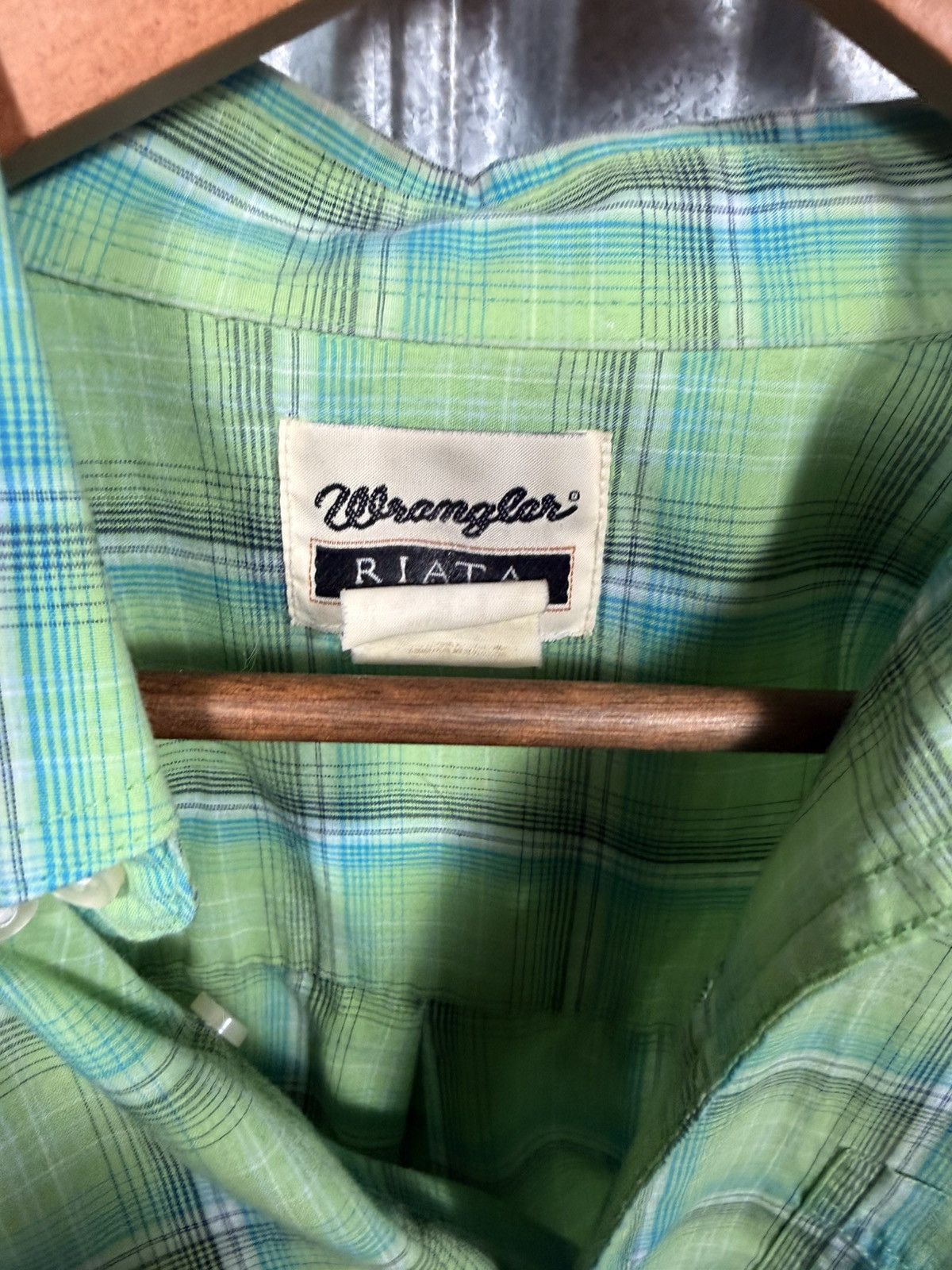 Wrangler Vintage Wrangler Short Sleeve Button Up Western Plaid Shirt Size US L / EU 52-54 / 3 - 3 Thumbnail