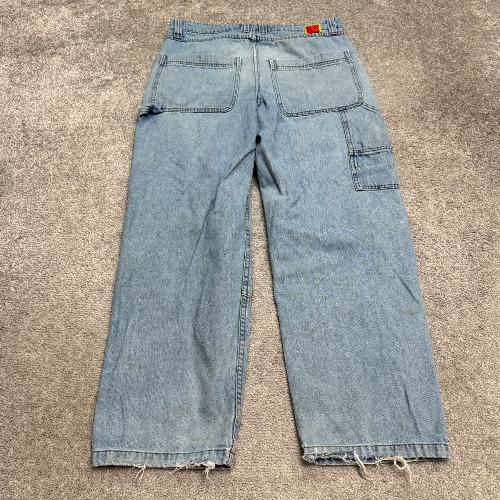 Empyre VINTAGE Empyre Y2K Relaxed Fit Carpenter Denim Jeans Womens 32 Blue Light Wash Straight Streetwear 90s Size 24" / US 00 / IT 34 - 2 Thumbnail