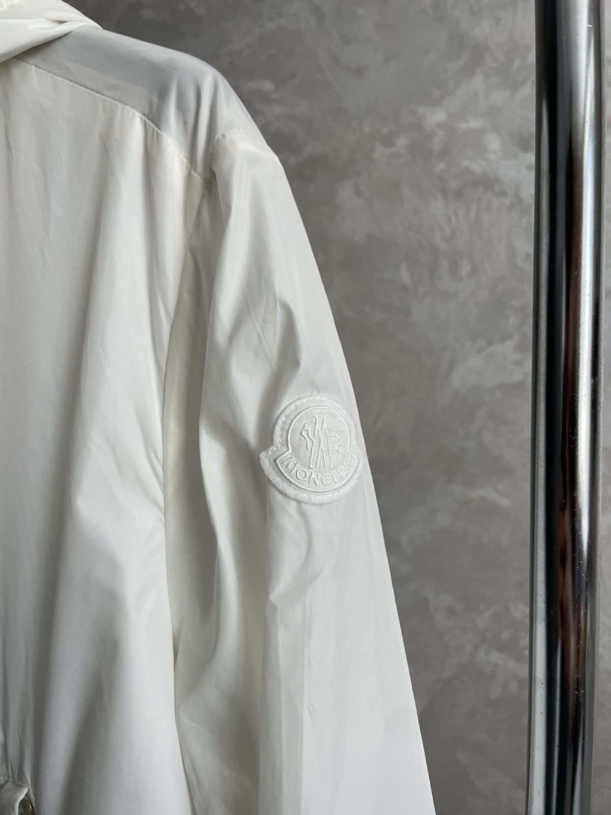 Moncler Moncler Boissard Nylon Rain White Jacket With Hoodie Size /0 Size XS / US 0-2 / IT 36-38 - 10 Thumbnail