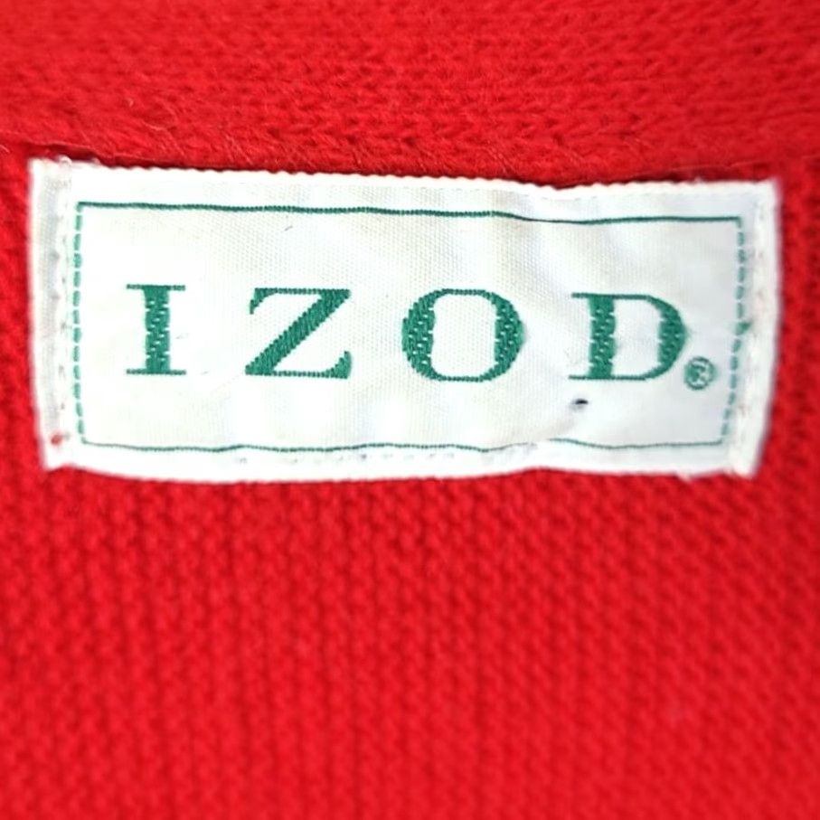 Izod VINTAGE Izod Cardigan Sweater Mens Size Large Red 90s Made In USA Size US L / EU 52-54 / 3 - 6 Thumbnail