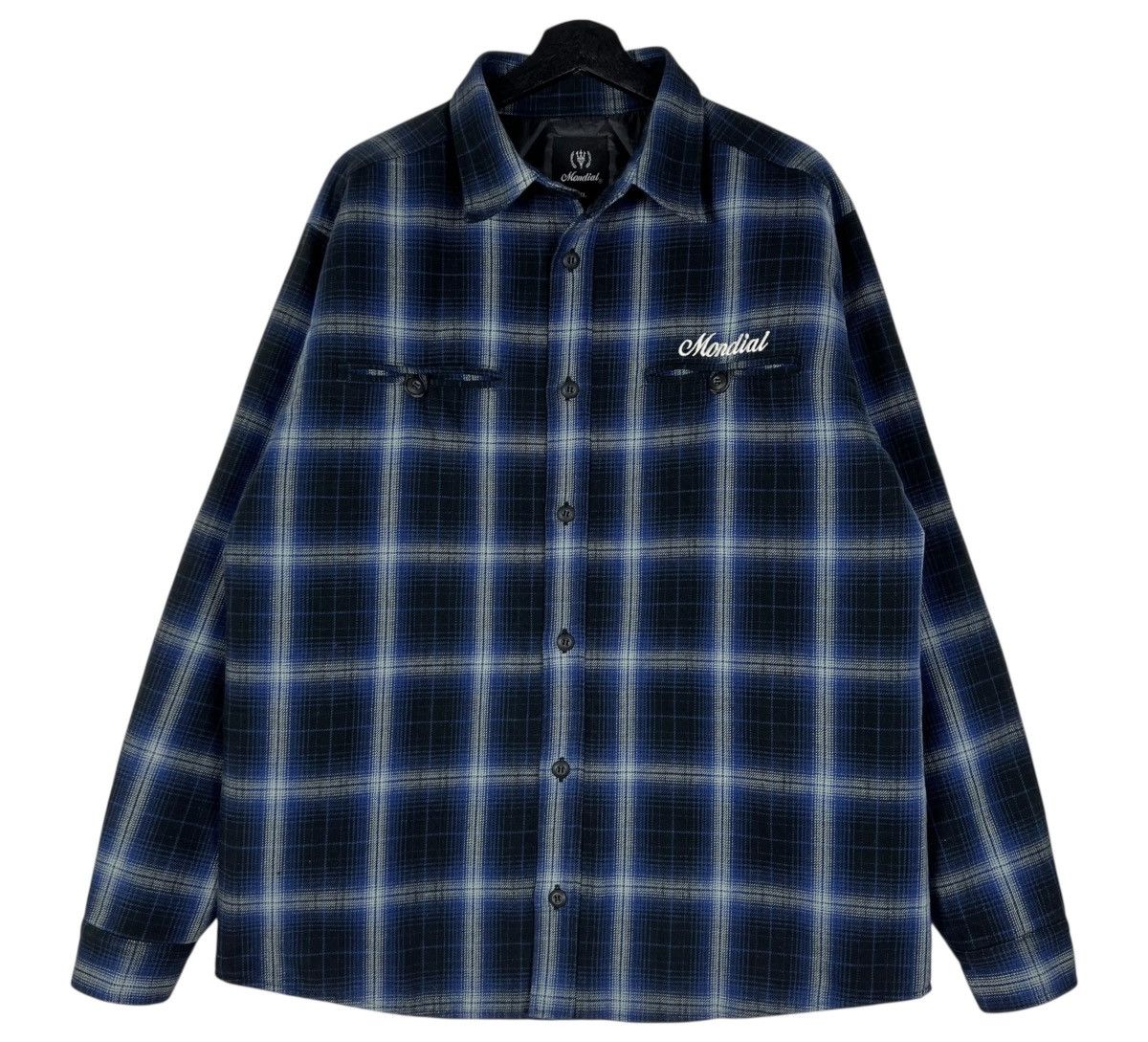 Japanese Brand Vintage Mondial Shadow Plaid Jacket Size US L / EU 52-54 / 3 - 1 Thumbnail