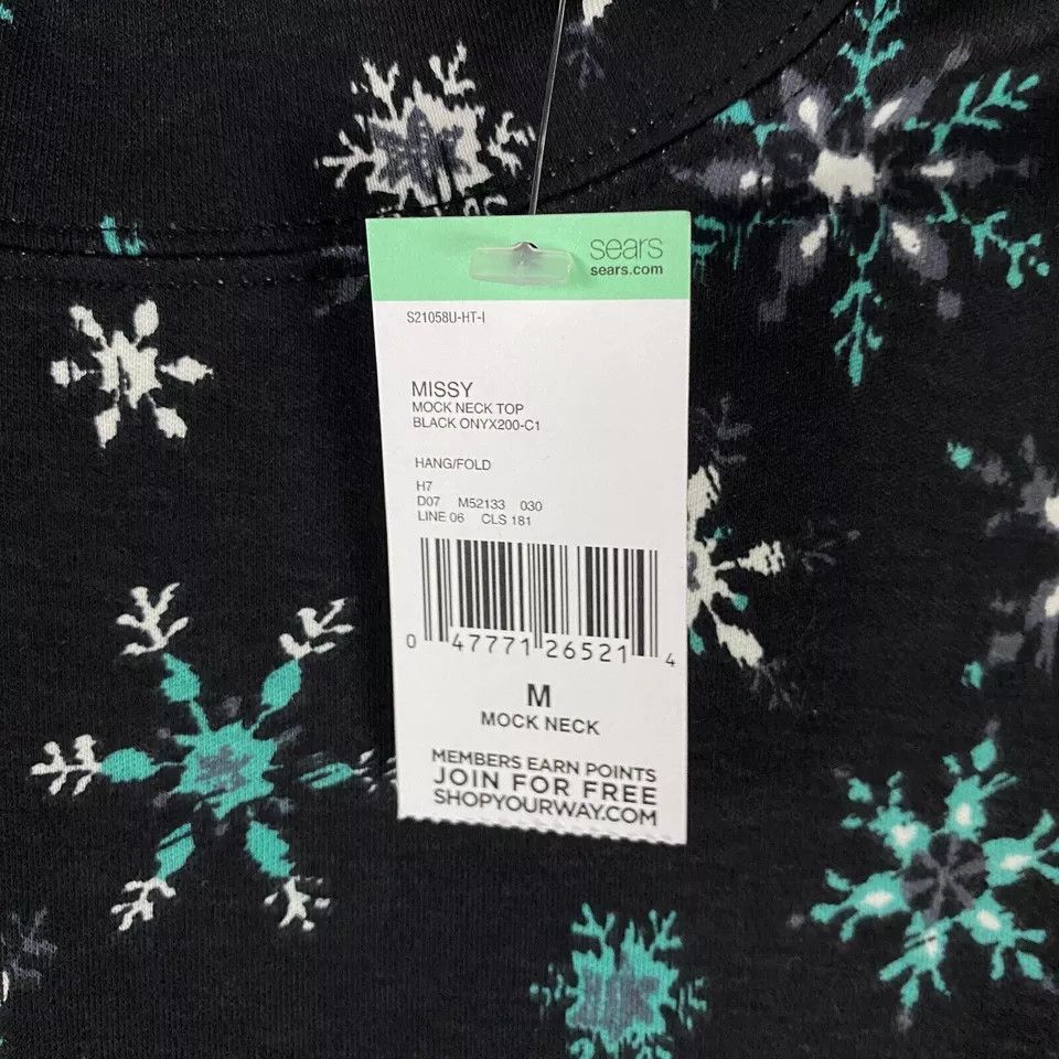 Other Laura Scott Long Sleeve Top Medium Women's NWT Snowflakes M Size M / US 6-8 / IT 42-44 - 2 Thumbnail
