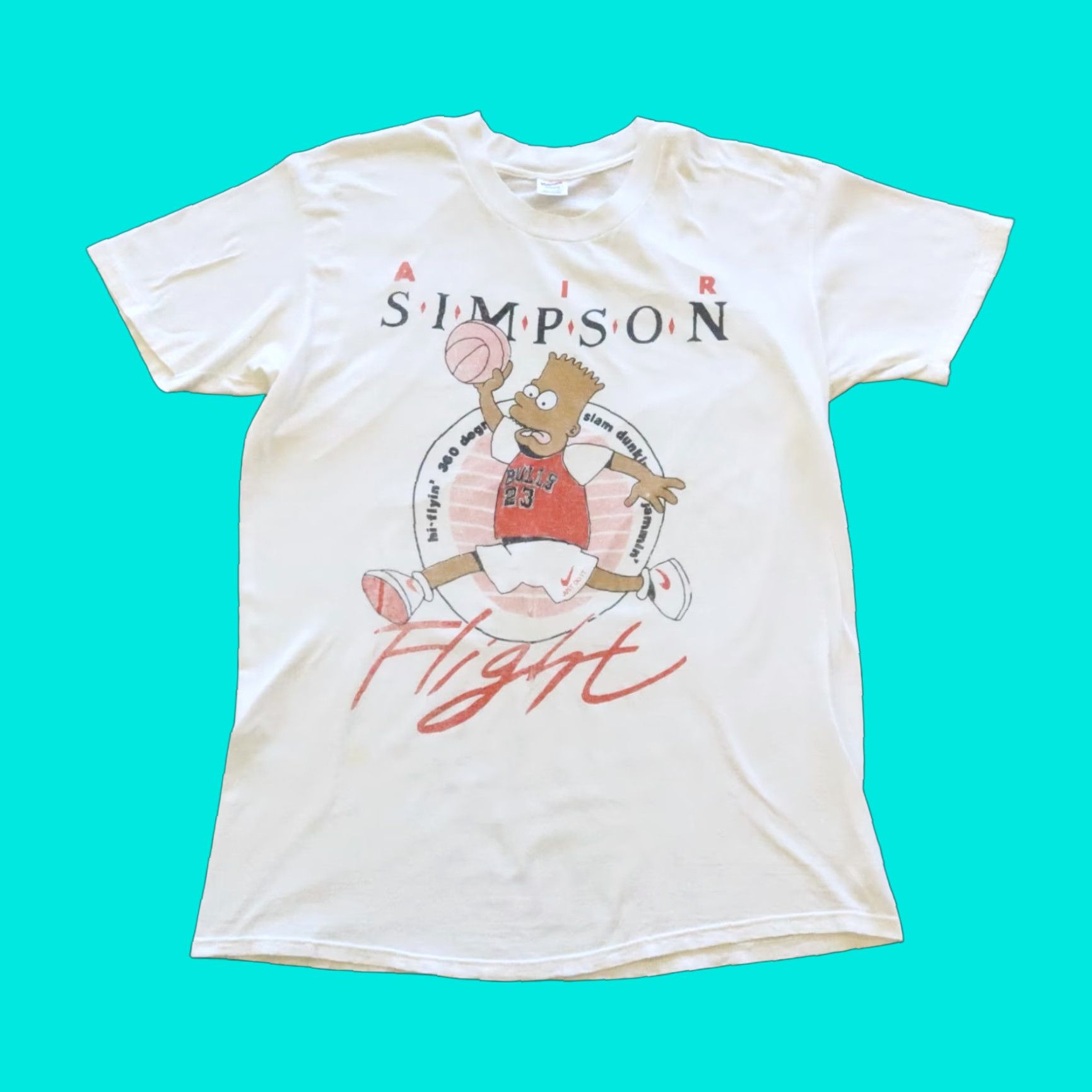 Hanes VINTAGE Air Simpson Flight Tee Shirt L White Bart Simpson Mens Signed by Hanes Size US L / EU 52-54 / 3 - 1 Thumbnail