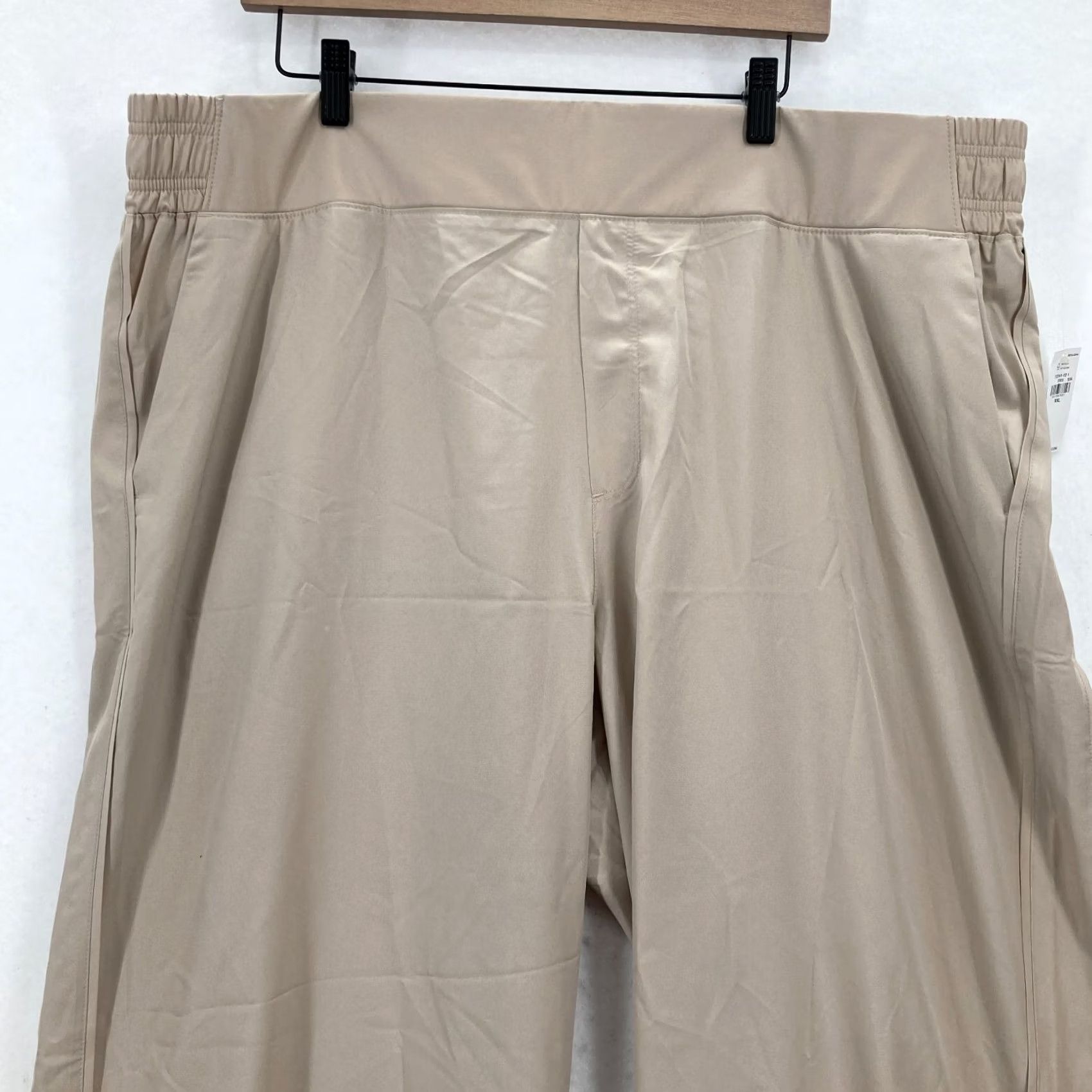 Old Navy Old Navy Active Pants Women's 2XL Pull On Wide Leg Beige Quick Dry Stretch NWT Size 28" / US 6 / IT 42 - 2 Thumbnail