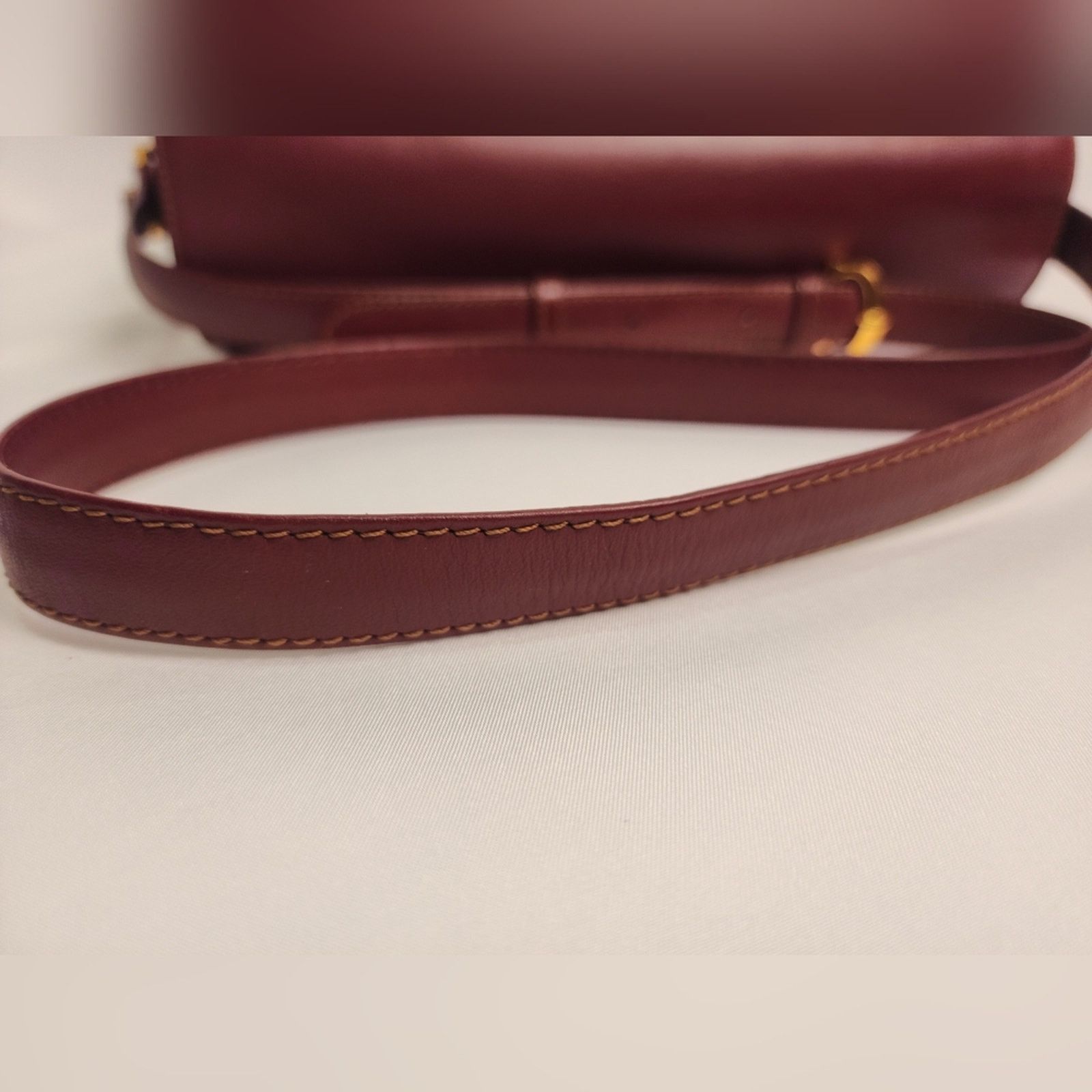 Cartier Cartier Burgundy Bordeaux Leather Shoulder Bag Size ONE SIZE - 15 Thumbnail