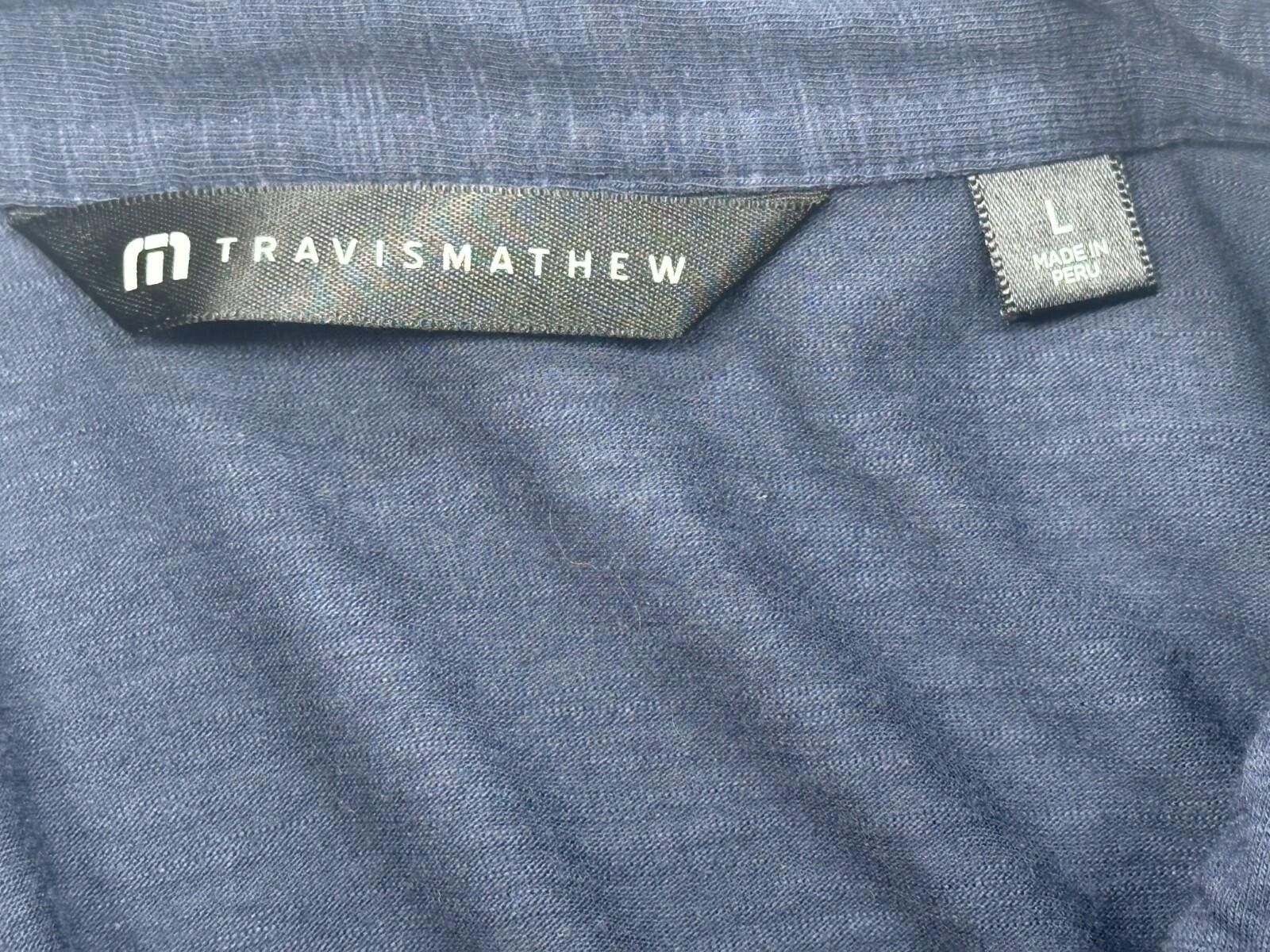 TravisMathew Travis Mathew 1/4 Button Pocketed Polo Shirt Blue Mens L Size US L / EU 52-54 / 3 - 5 Thumbnail