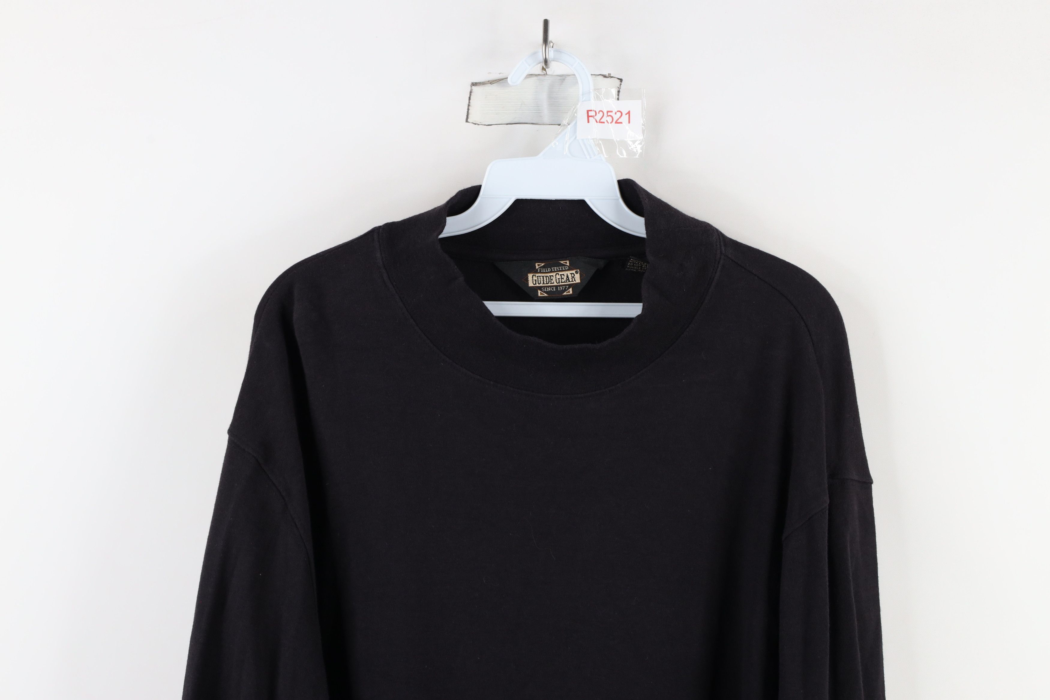 Vintage Vintage 90s Streetwear Mock Neck Long Sleeve T-Shirt Black Size US XXL / EU 58 / 5 - 2 Thumbnail