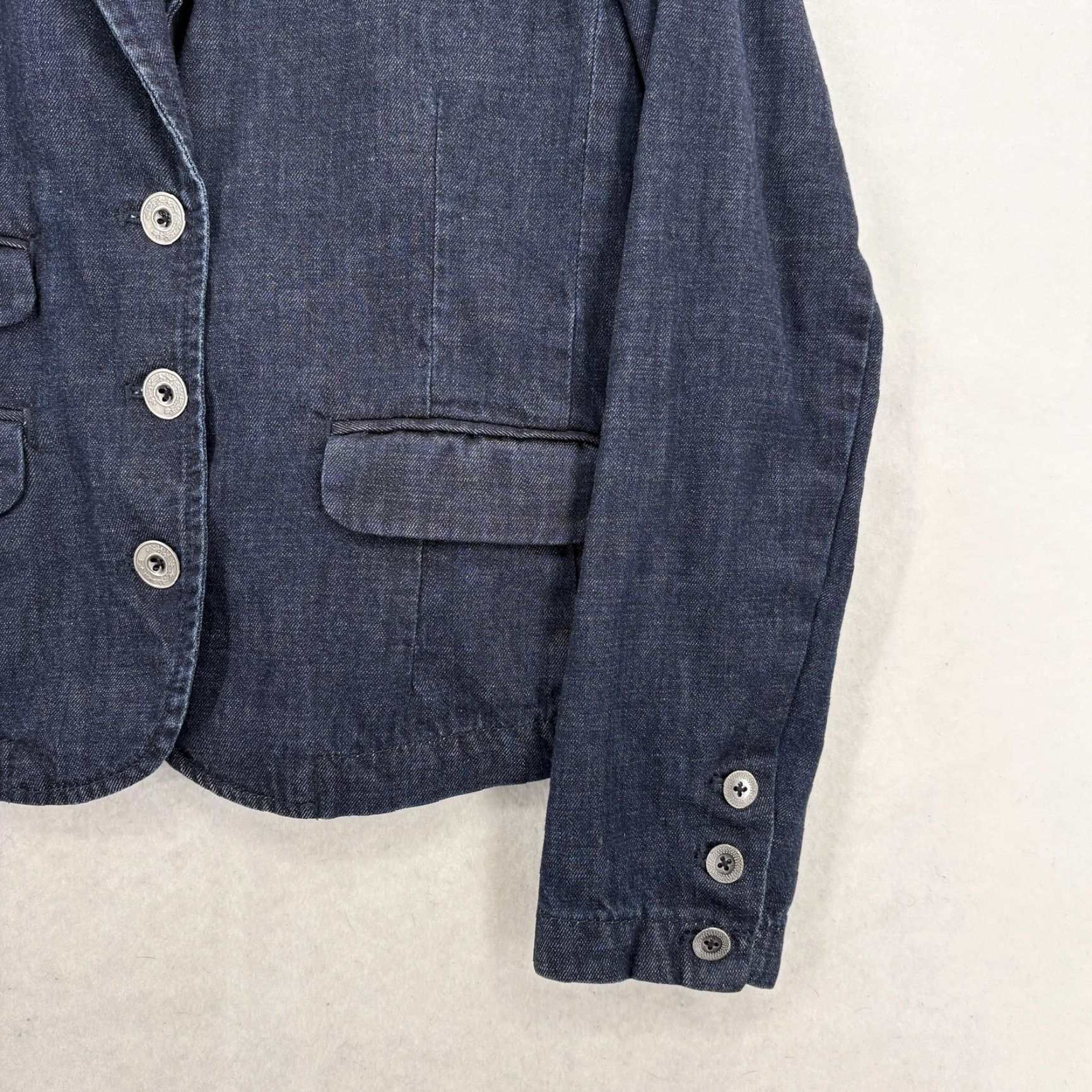 Vintage Pilcro and the Letterpress Blazer Womens Small Blue Denim Button Front Jacket Size S / US 4 / IT 40 - 3 Thumbnail