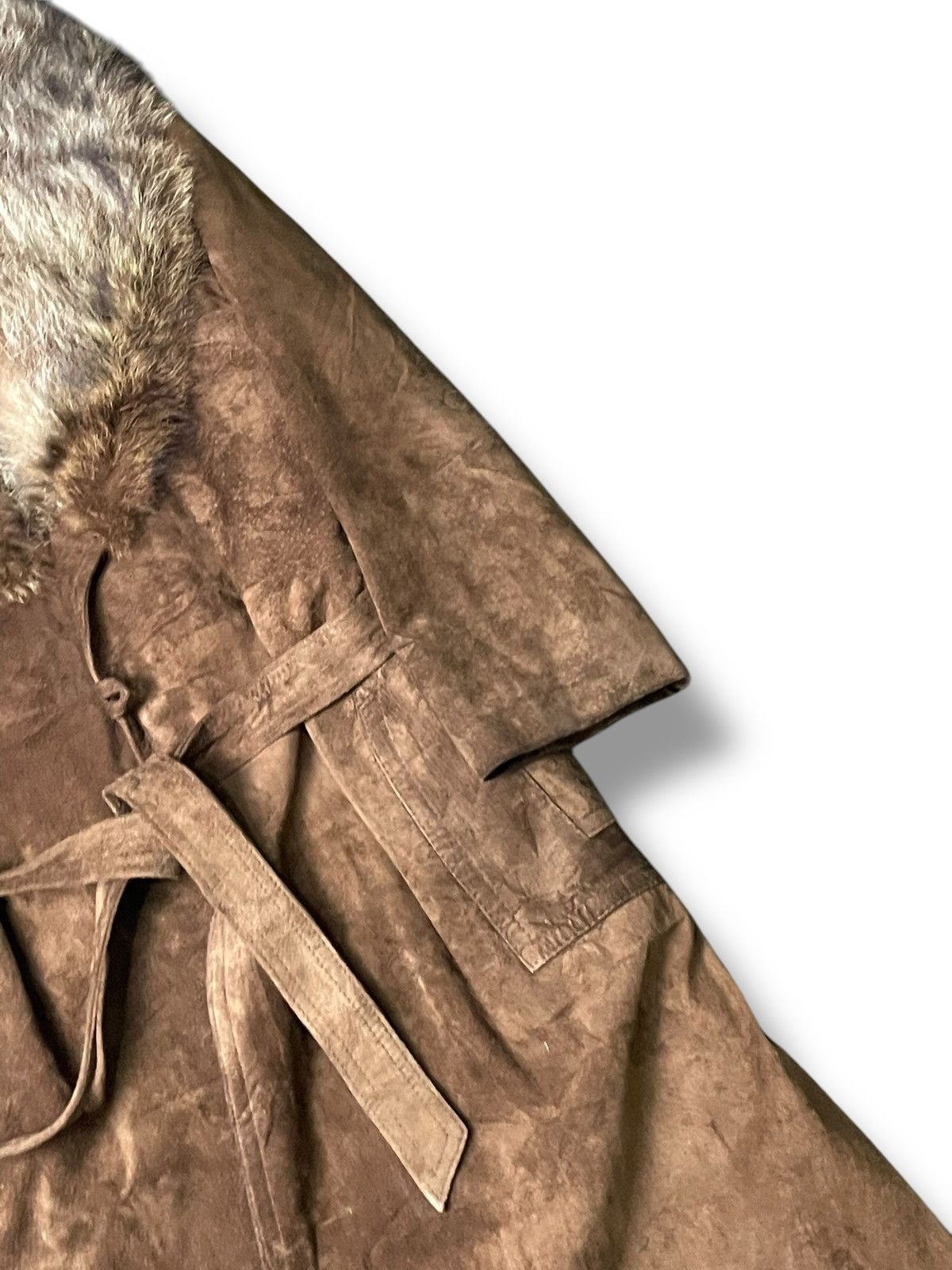 Japanese Brand × Saks Fifth Avenue × Vintage Saks Fifth Avenue Leather Suede Long Jacket (69) Size US XXS / EU 40 - 3 Thumbnail