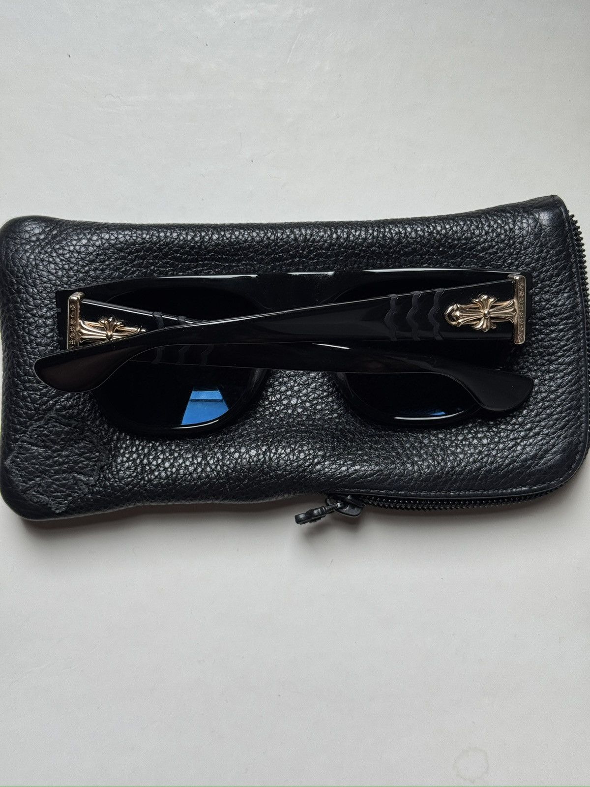 Pre-owned Chrome Hearts Jacktastic 24k Gold Cross Cemetery Sunglasses