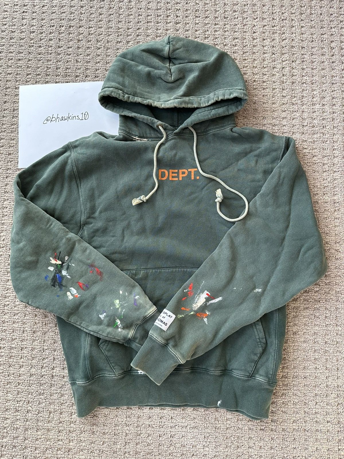 image of Gallery Dept. Logo Hoodie in Green, Men's (Size XL)