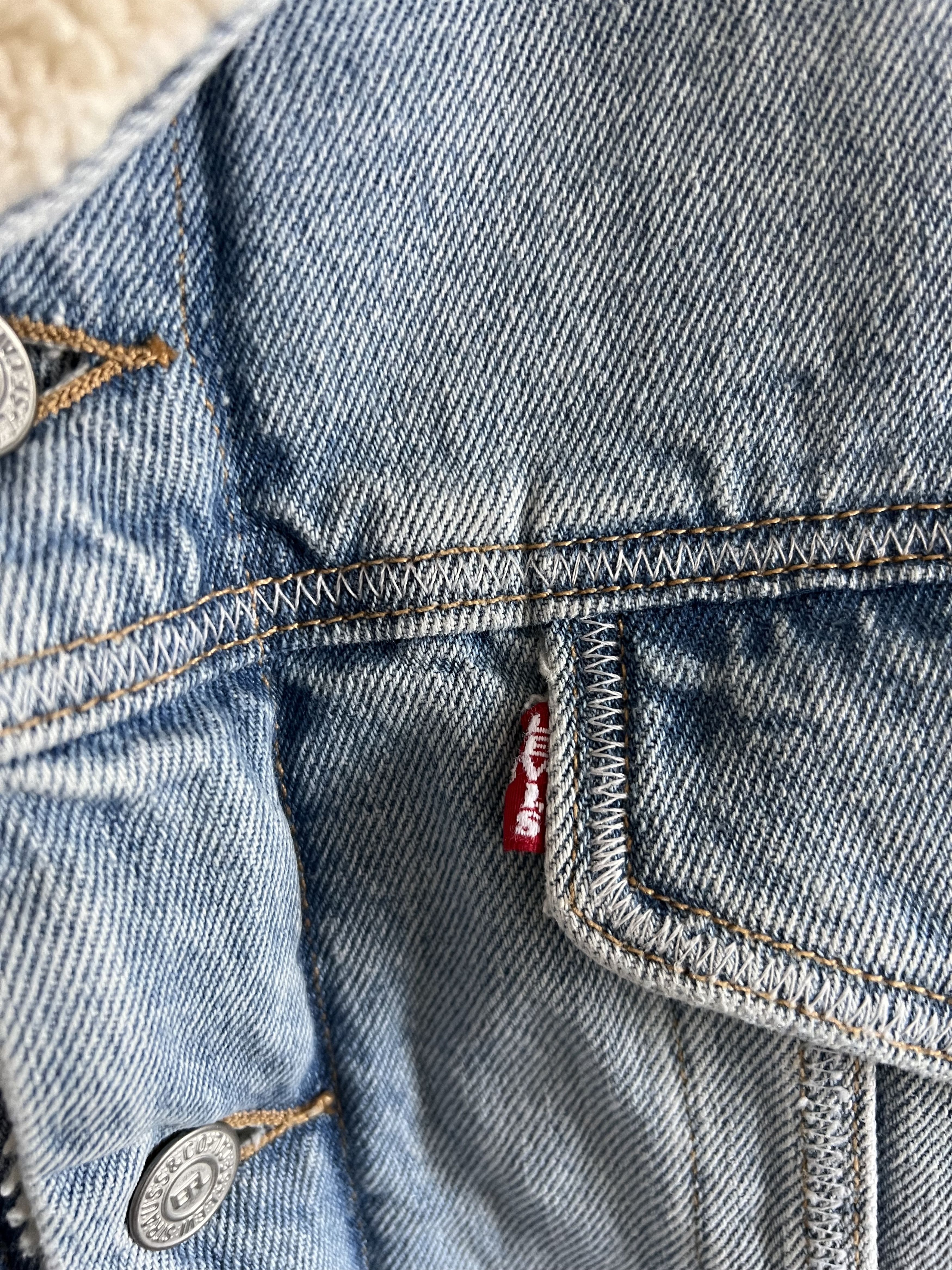 ERL × Levi's ERL Levi's Denim Sherpa Lined Trucker Jacket Size US XL / EU 56 / 4 - 5 Thumbnail