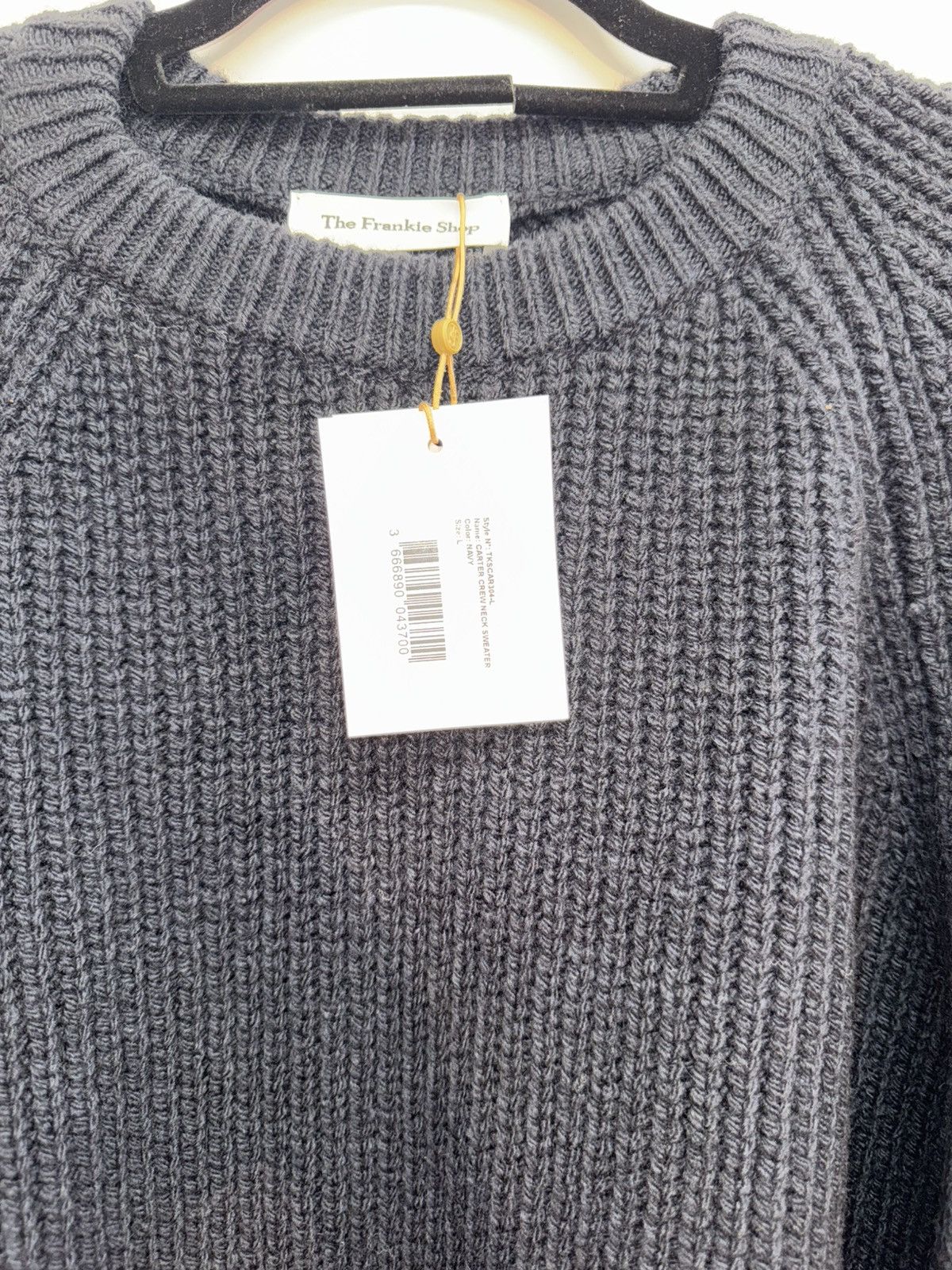 Frankie Shop CARTER CREW NECK SWEATER NAVY Size US L / EU 52-54 / 3 - 4 Thumbnail