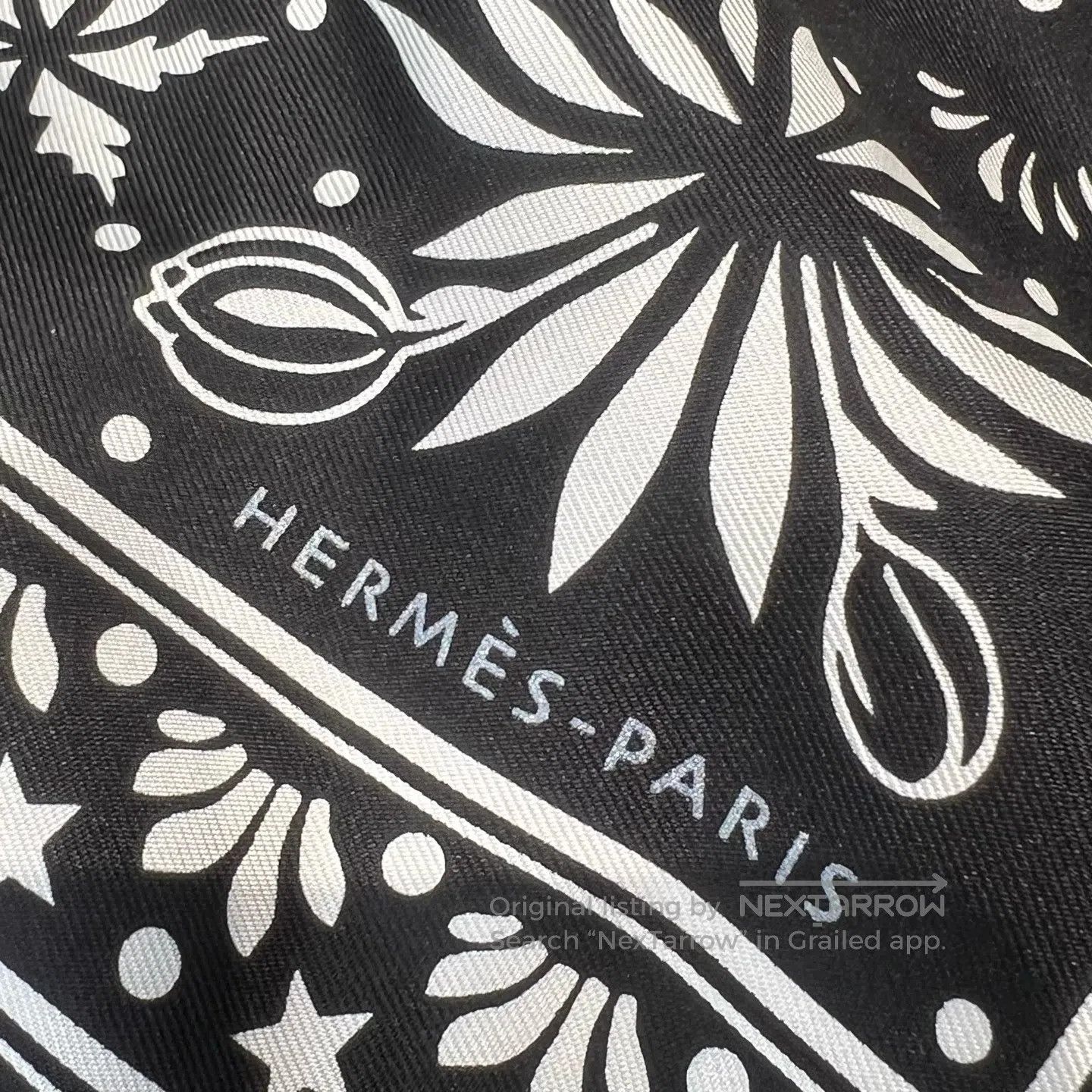 Hermes Hermes Black and white leopard-print scarf Size ONE SIZE - 2 Thumbnail