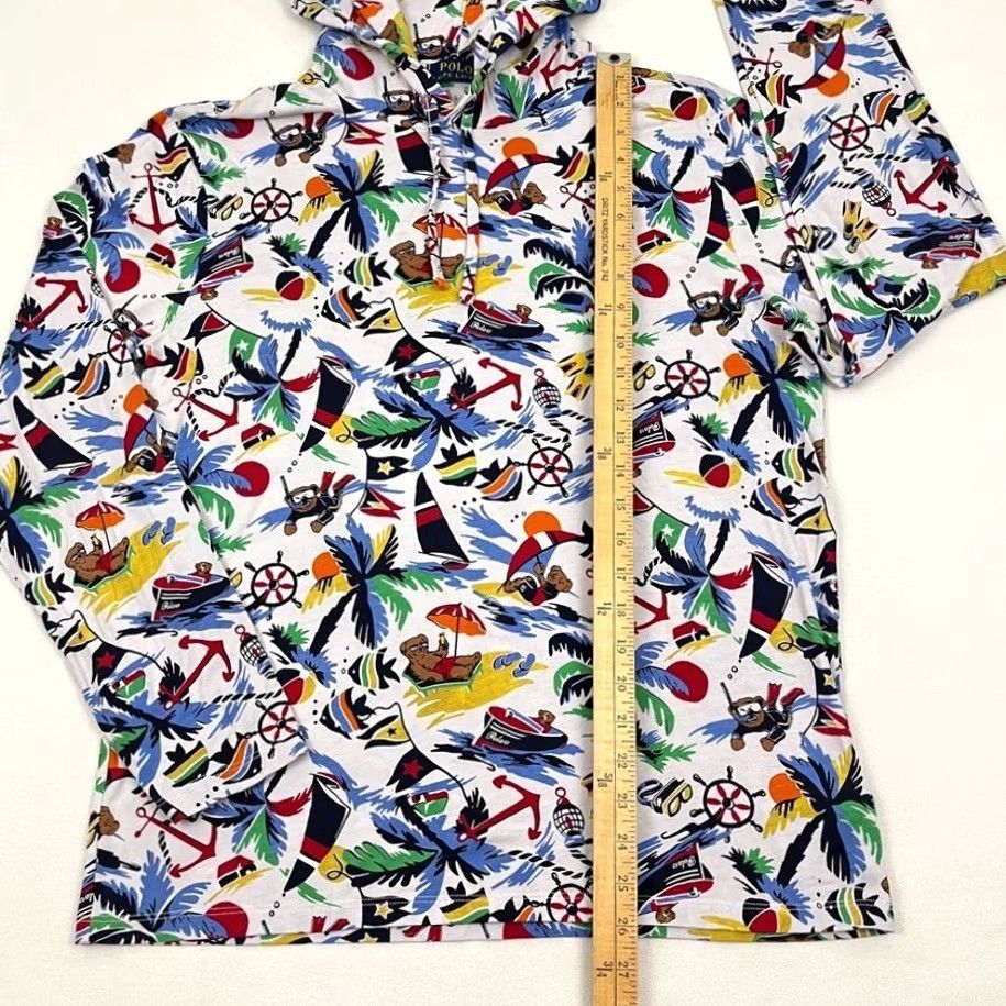 Polo Ralph Lauren Polo Ralph Lauren Hoodie Men M Scuba Bear Hawaiian All Over Lightweight Pullover Size US M / EU 48-50 / 2 - 5 Thumbnail