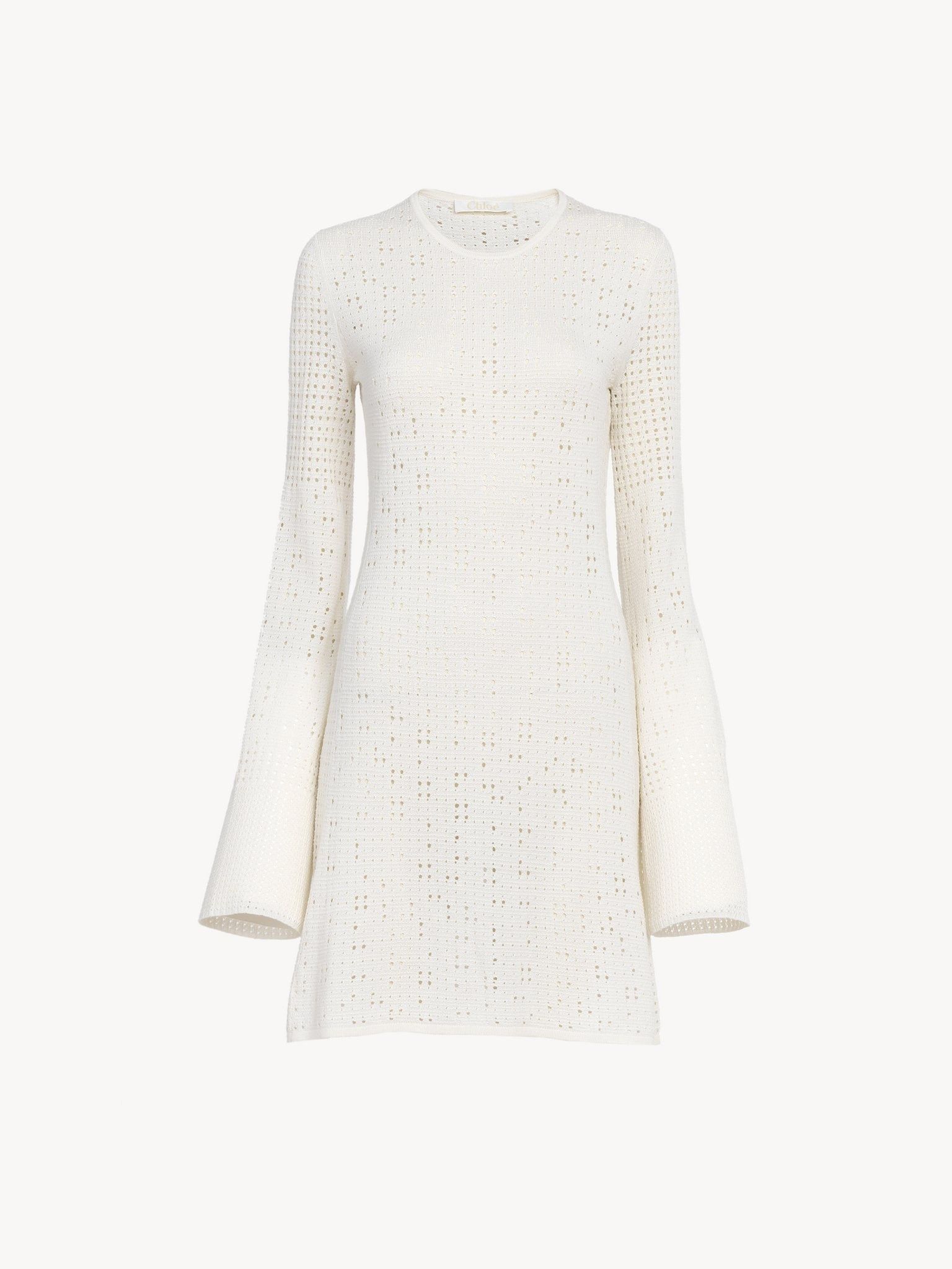 Chloe o1loc1c10425 Mini Sheath Dress in Iconic Milk Size L / US 10 / IT 46 - 1 Thumbnail