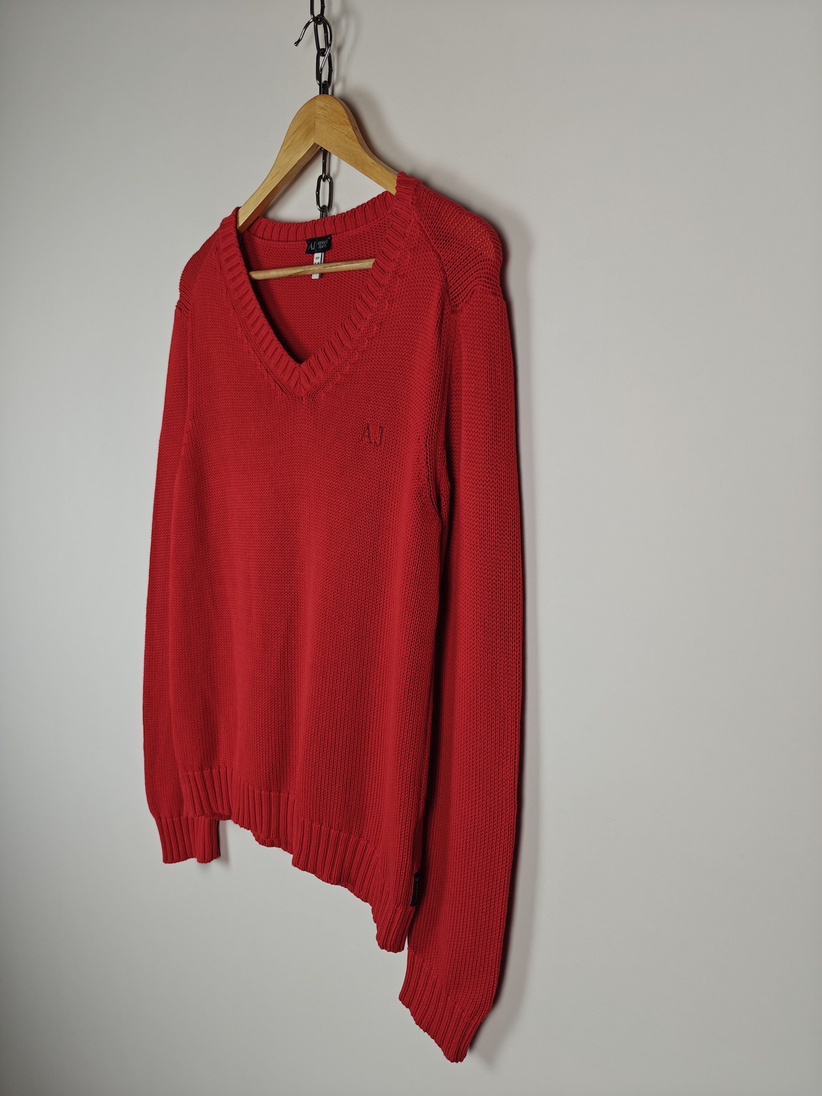Armani Armani Jeans Sweater Knit VTG Pullover V-Neck Red size M Size US M / EU 48-50 / 2 - 6 Thumbnail