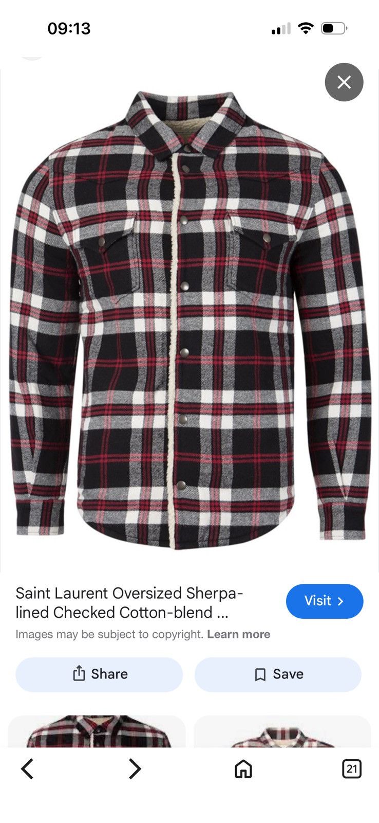 Saint Laurent Paris Saint Laurent Sherling Shirt sizes in photos by tape measure Size US S / EU 44-46 / 1 - 4 Thumbnail