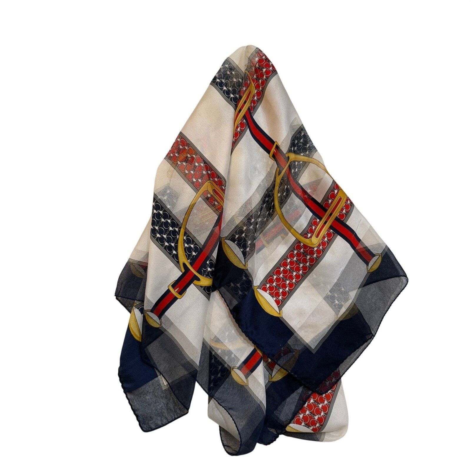 & Other Stories Vintage Lilly Italy Silk Scarf Equestrian Stirup Old Money Size ONE SIZE - 2 Thumbnail