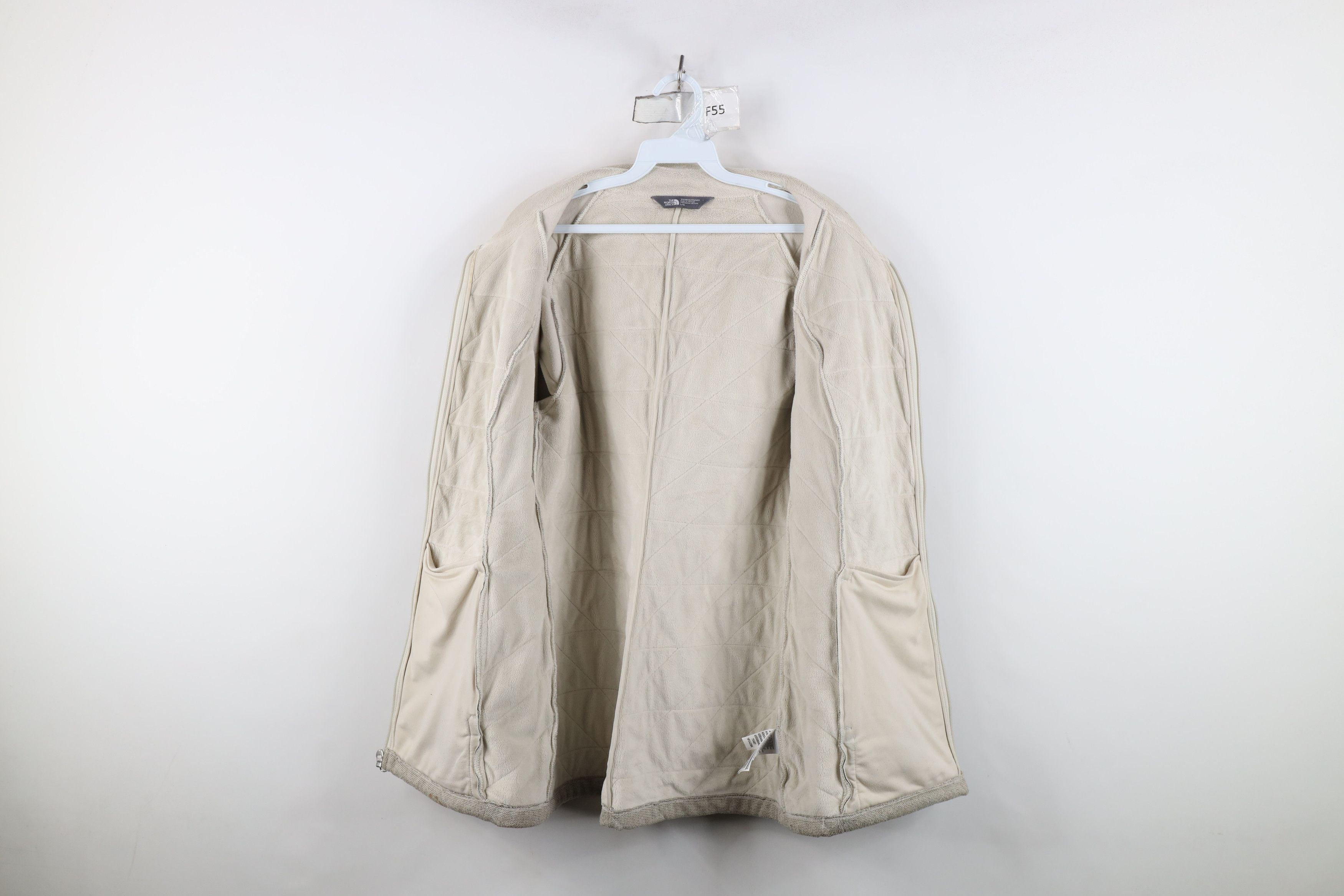 The North Face The North Face Spell Out Quilted Zip Fleece Jacket Beige Size L / US 10 / IT 46 - 11 Thumbnail