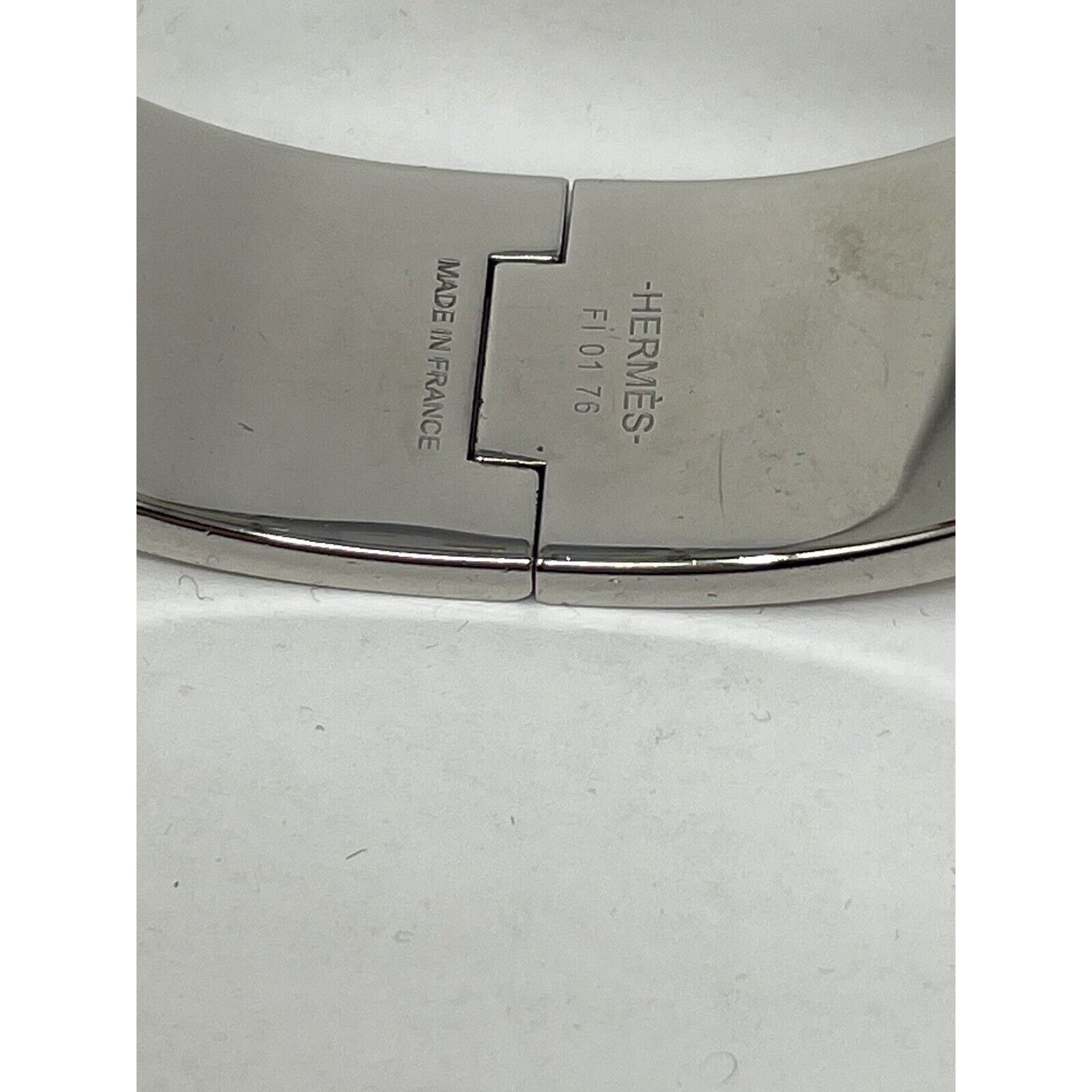 Hermes Hermes Clic Clac H Bracelet Black and Silver Size ONE SIZE - 7 Thumbnail