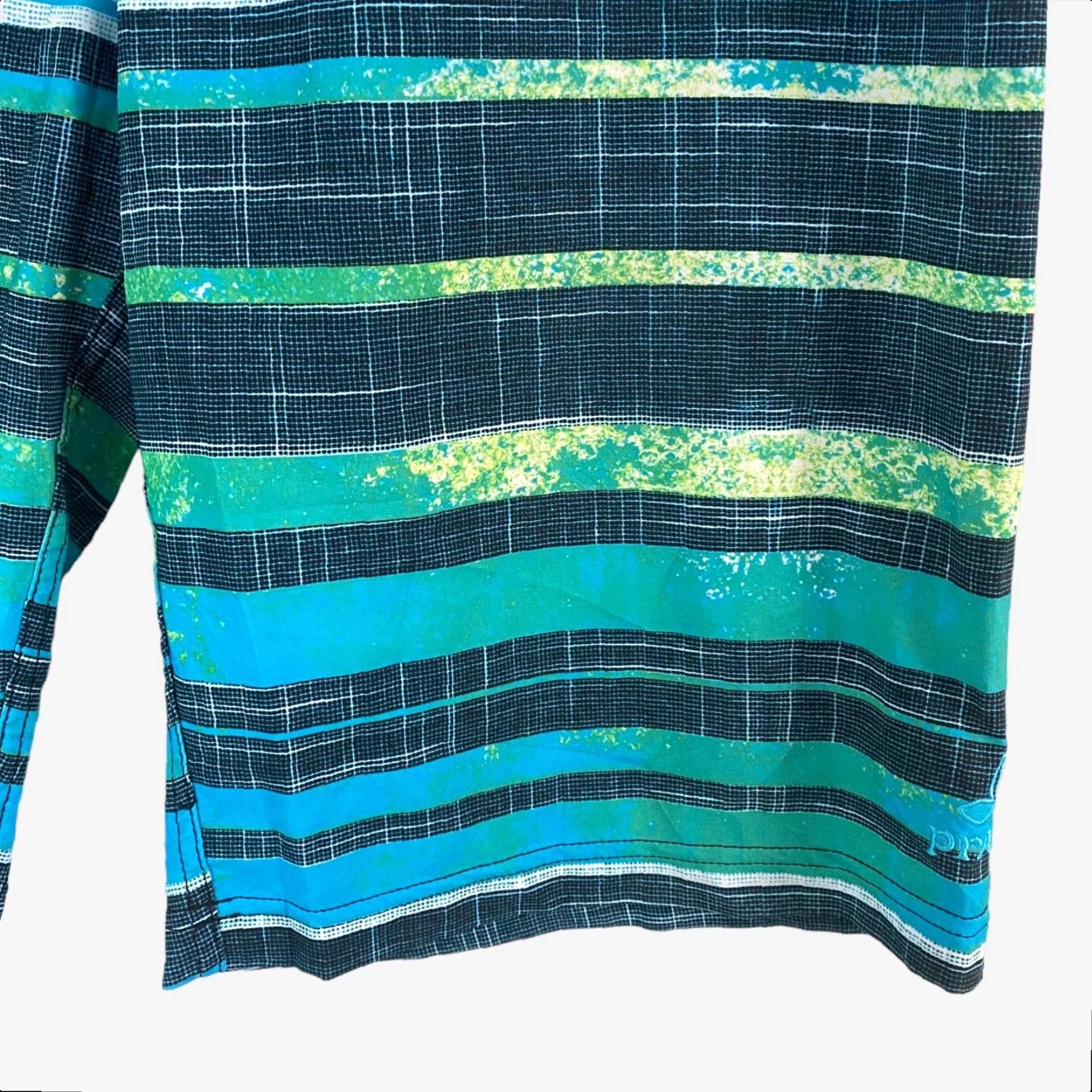 Prana Prana Sediment Board Short Mens 33 Blue Stripe Stretch Surf Beach Swim Trunks Size US 33 - 6 Thumbnail